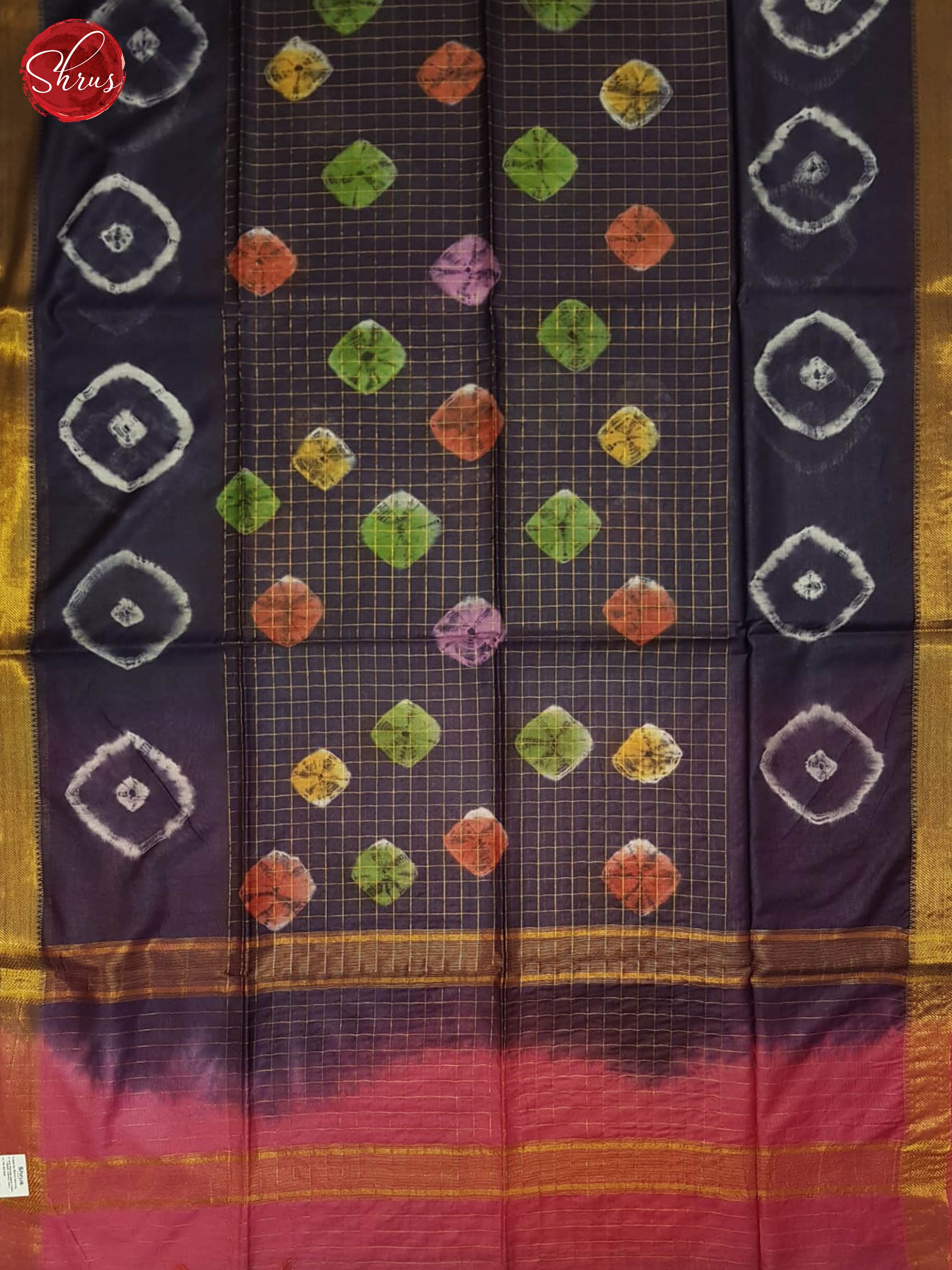 Blue And Pink- Shibori Saree - Shop on ShrusEternity.com