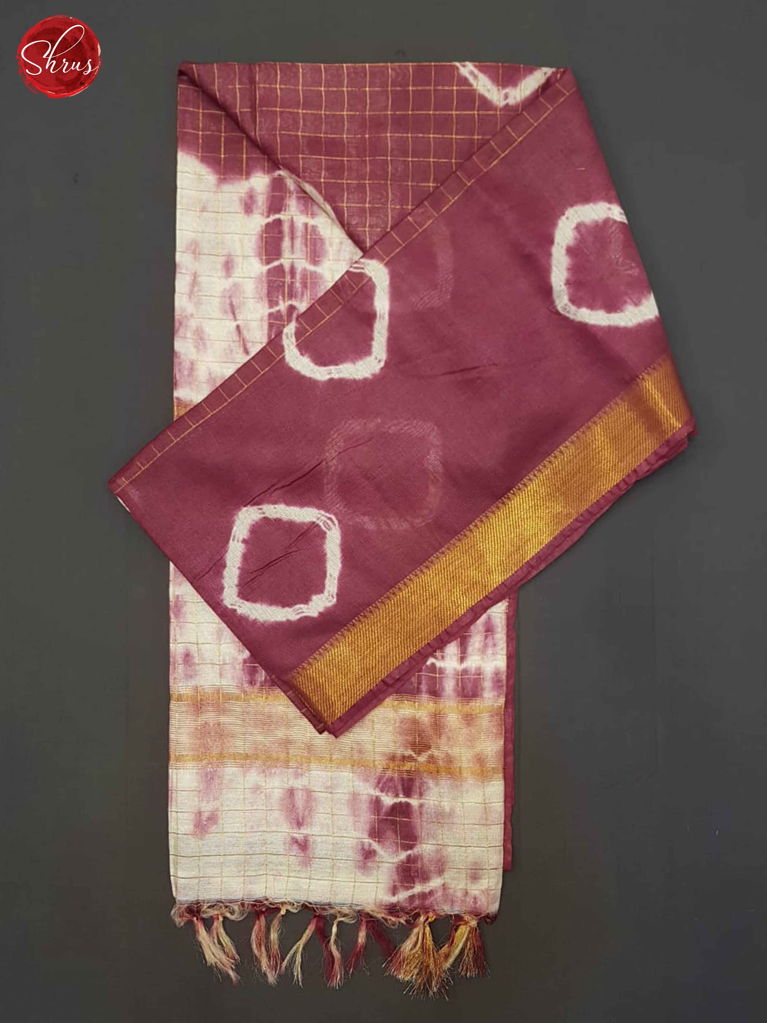Maroon And Cream - Shibori Saree - Shop on ShrusEternity.com