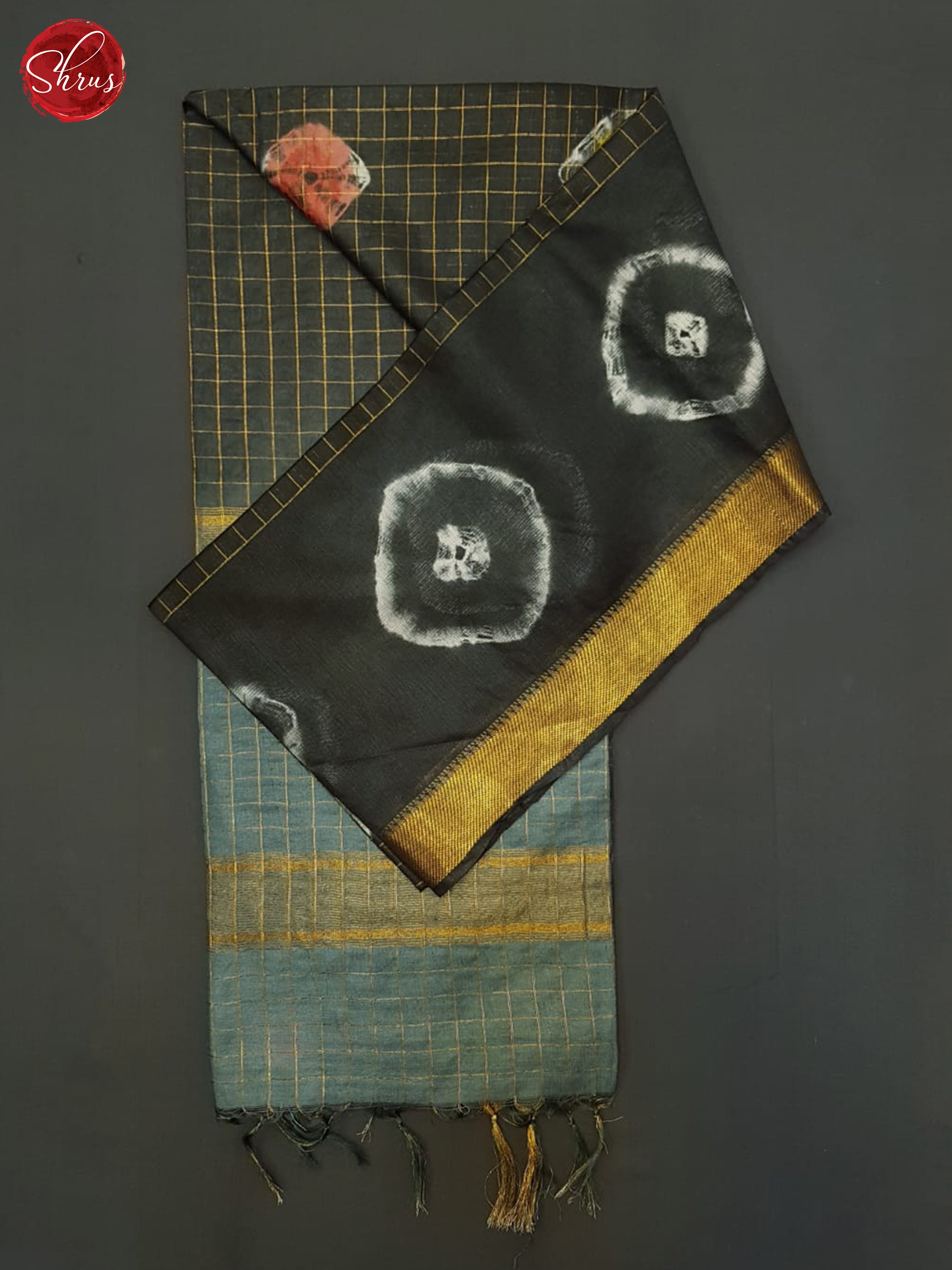Elephant Black & Grey - Shibori Saree - Shop on ShrusEternity.com