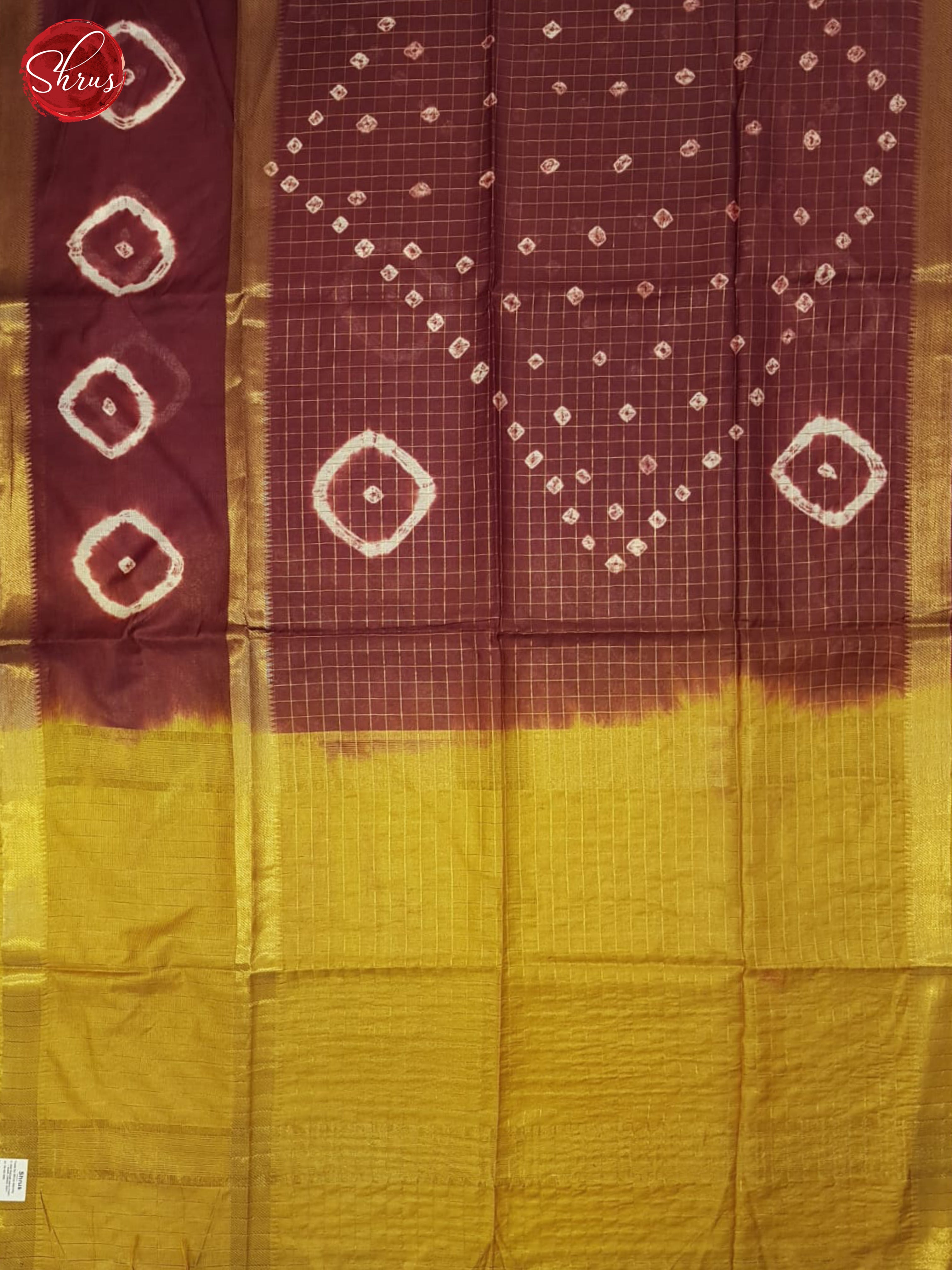 Maroon And Mustard- Shibori saree - Shop on ShrusEternity.com