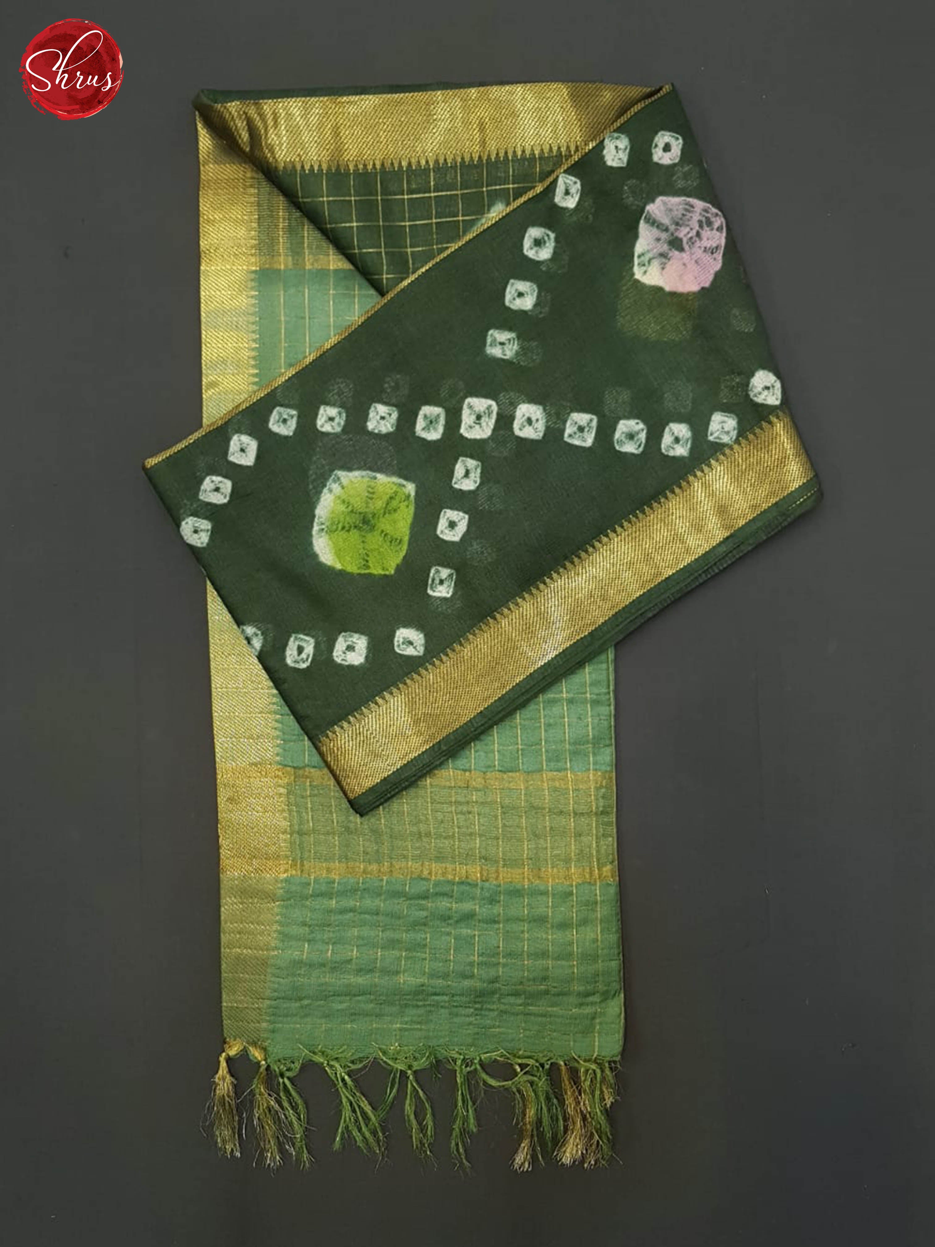 Green - Shibori Saree - Shop on ShrusEternity.com
