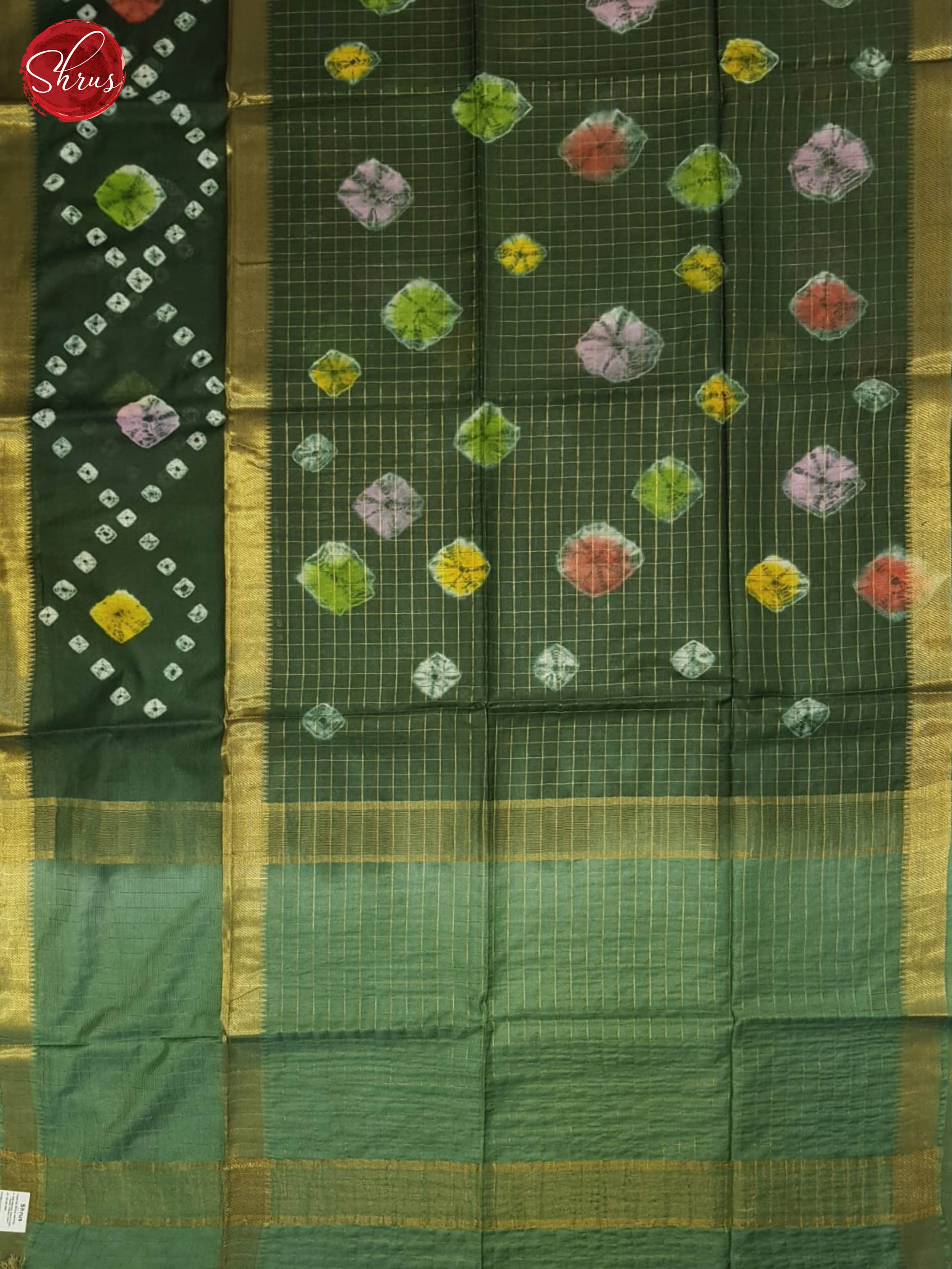 Green - Shibori Saree - Shop on ShrusEternity.com