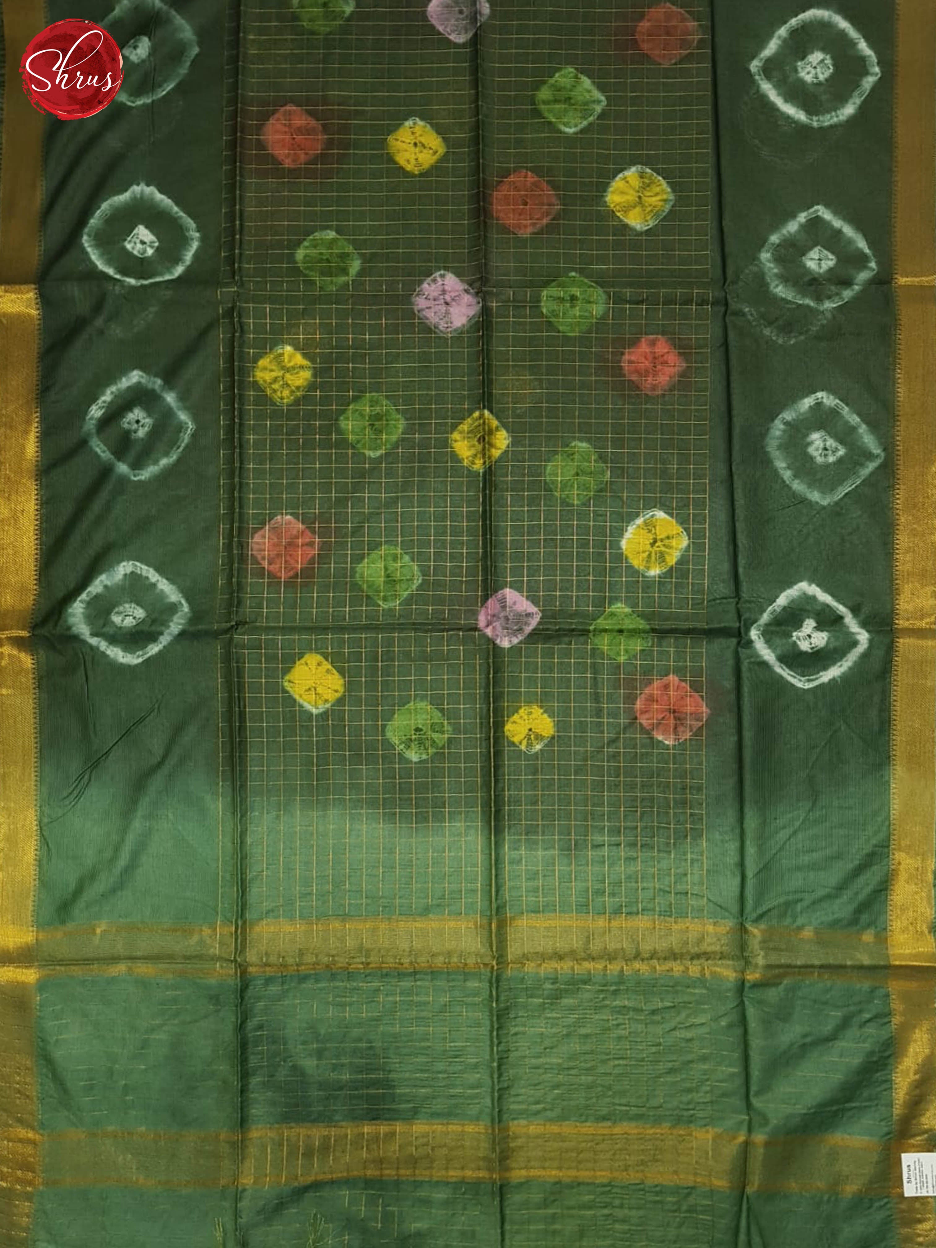 Green- Shibori Saree - Shop on ShrusEternity.com