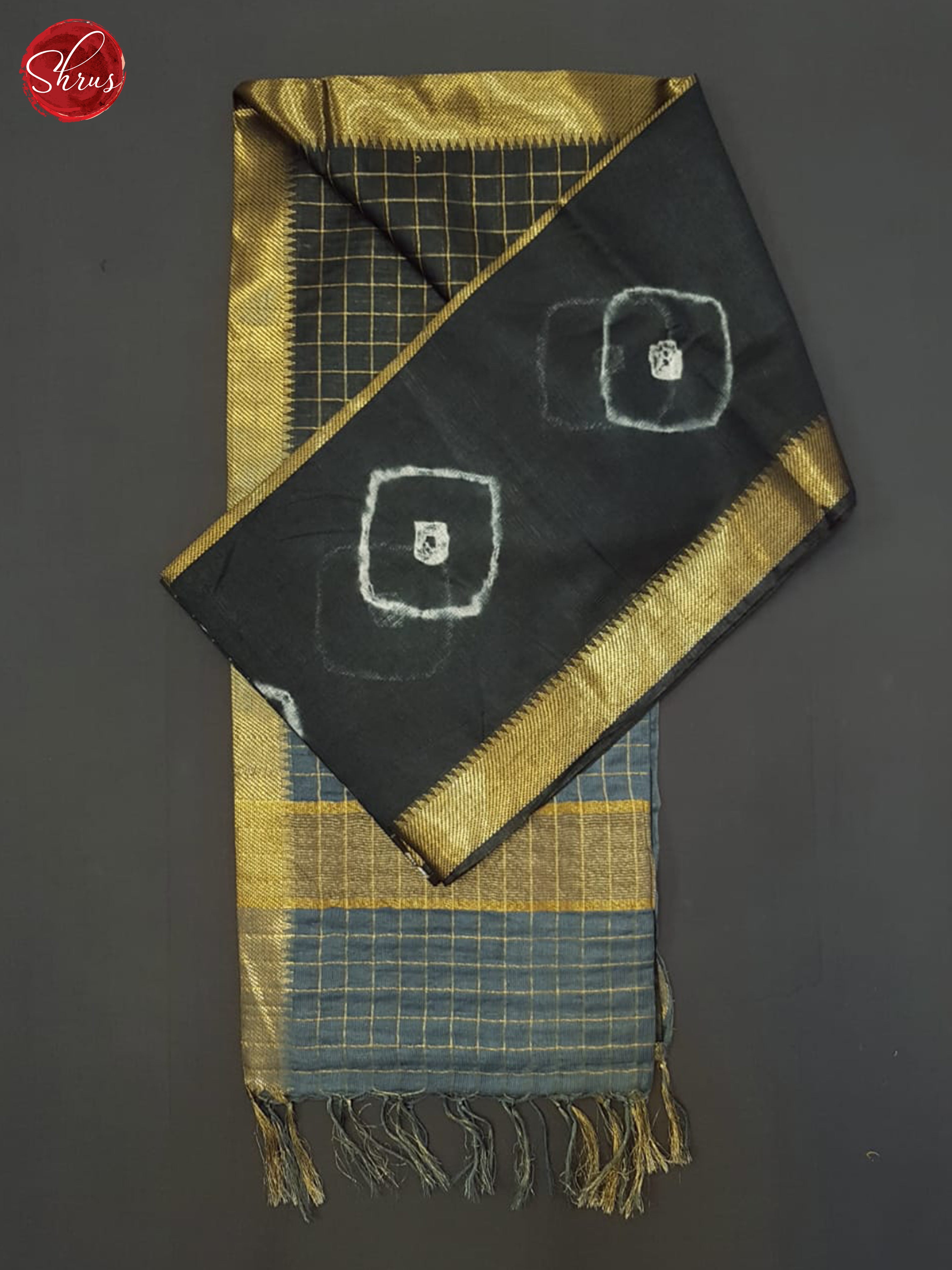 Black And Grey- Shibori saree - Shop on ShrusEternity.com