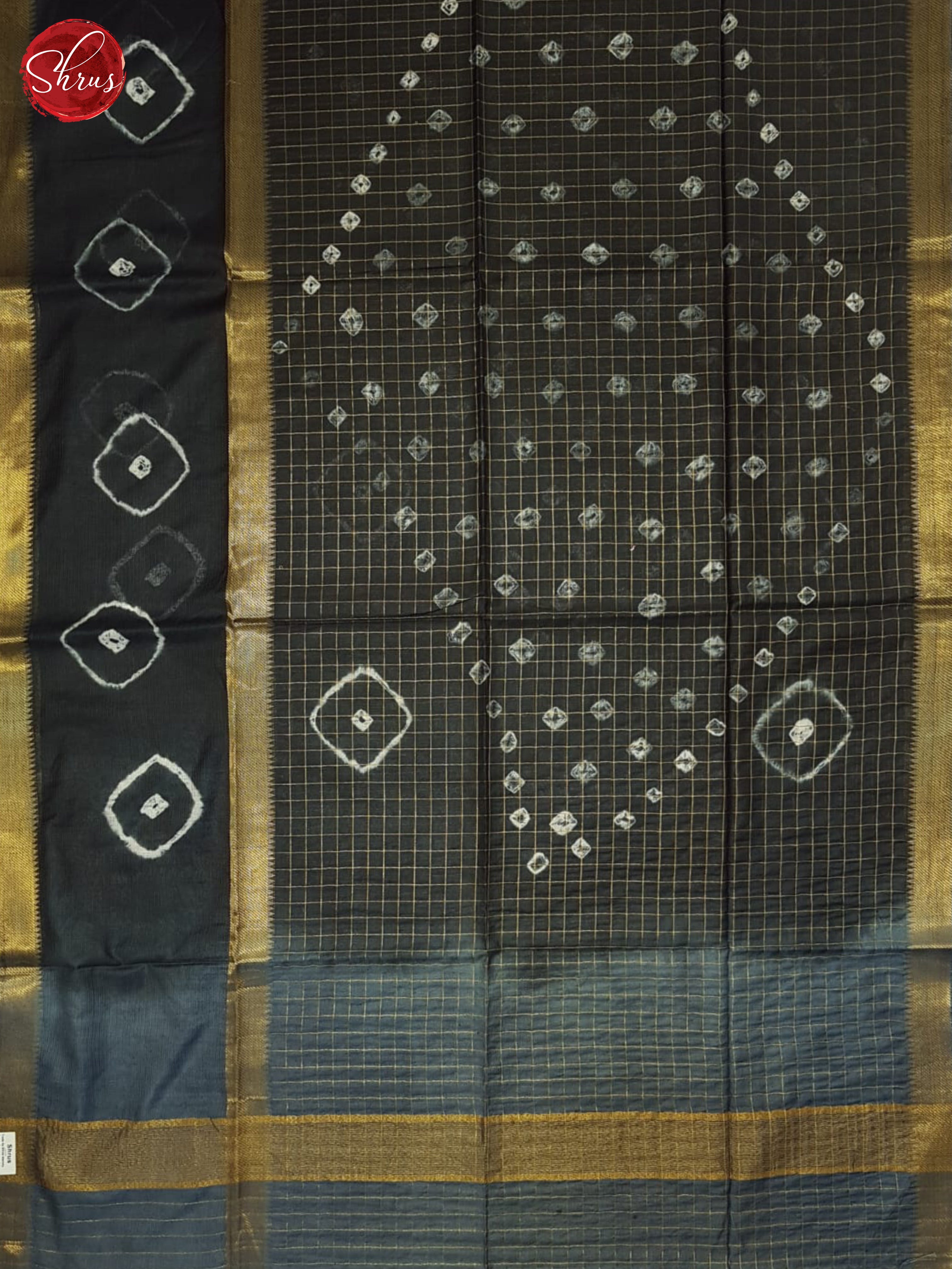 Black And Grey- Shibori saree - Shop on ShrusEternity.com