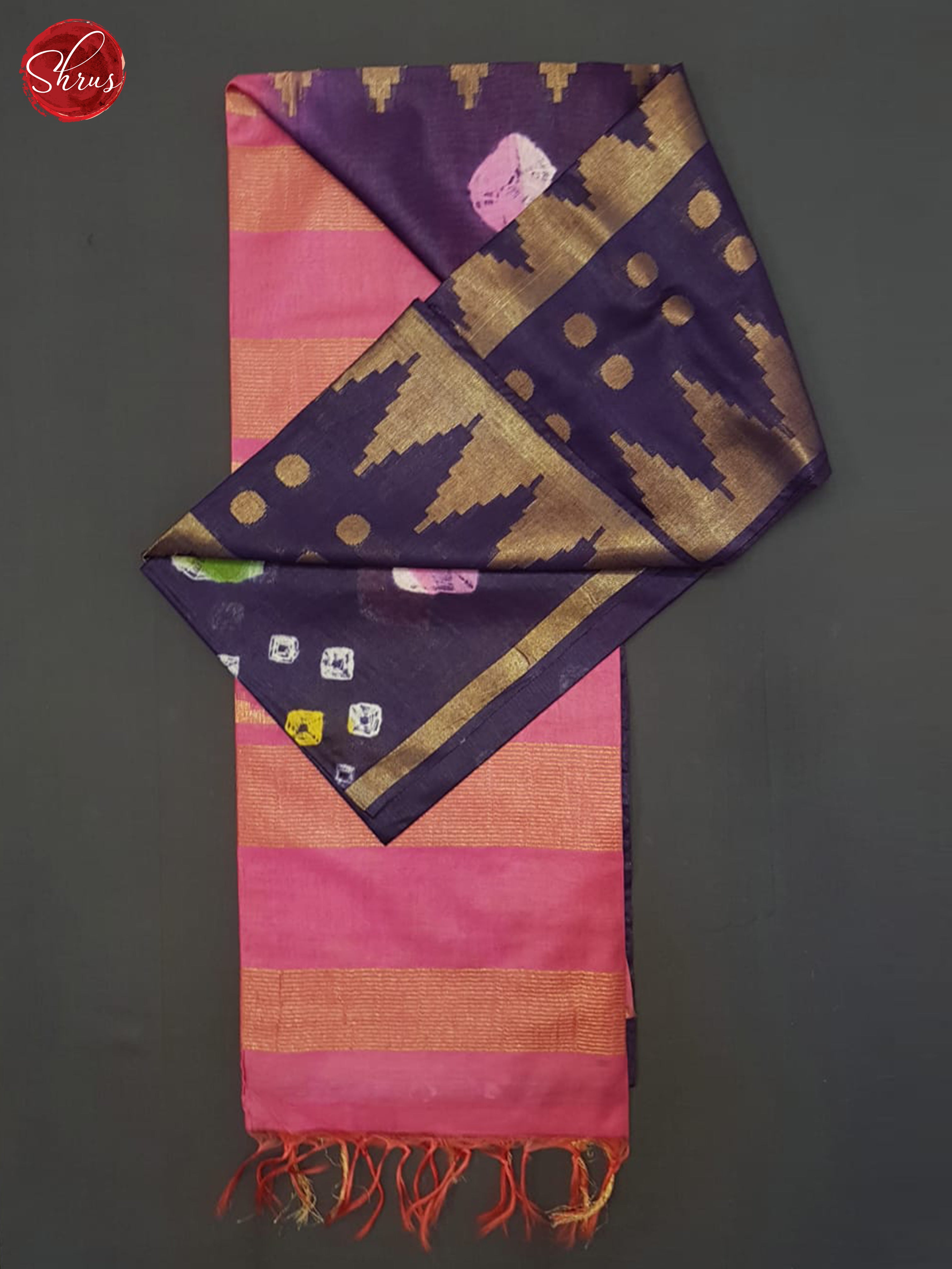 Purple And Pink - Shibori saree - Shop on ShrusEternity.com