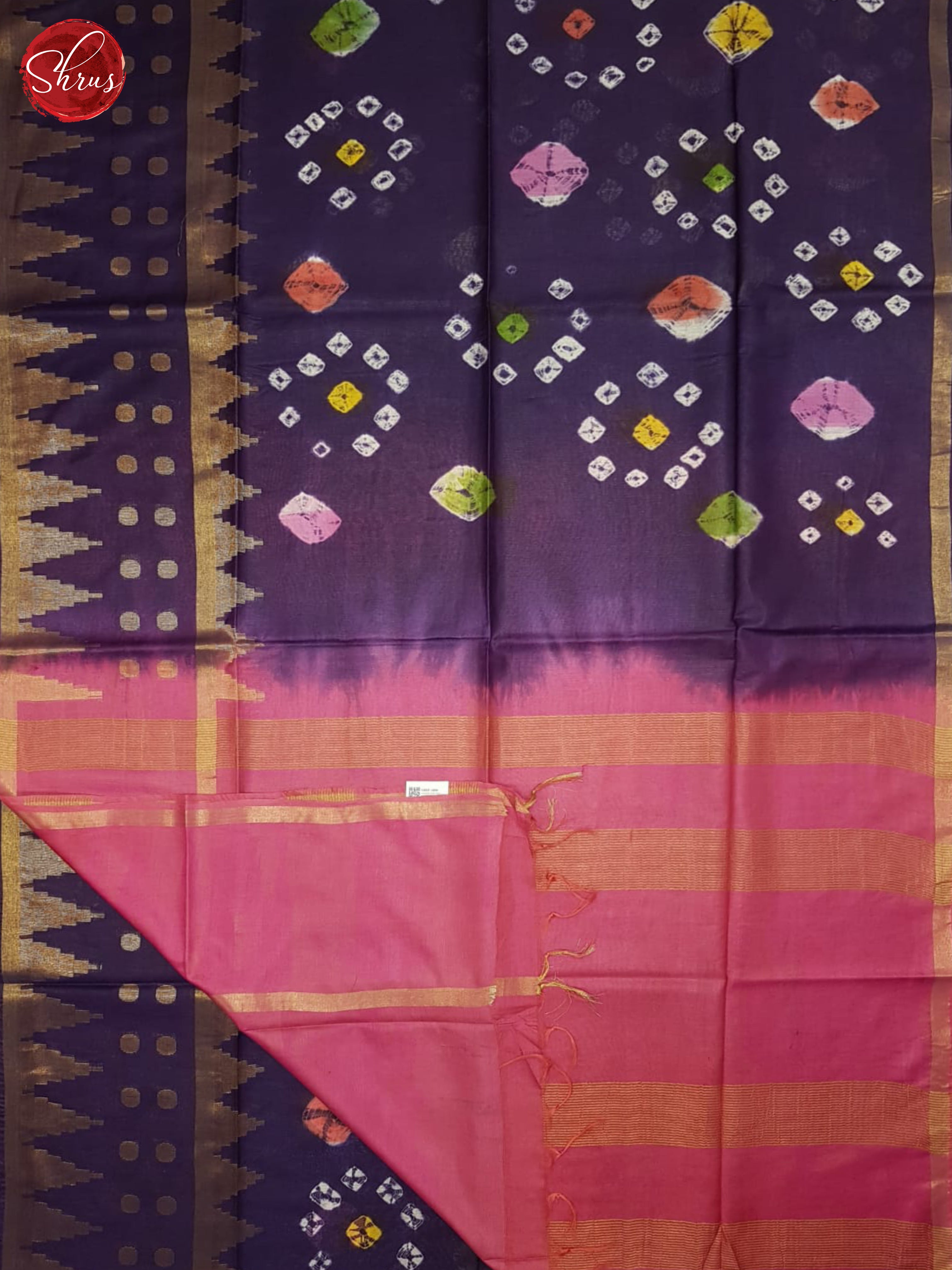 Purple And Pink - Shibori saree - Shop on ShrusEternity.com