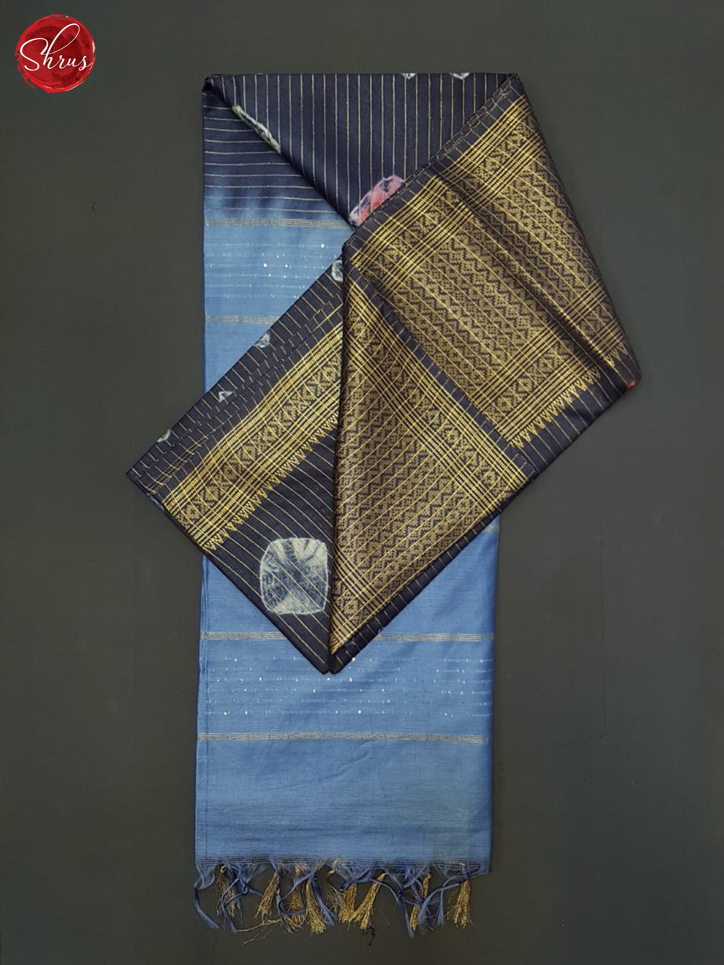 Blue & Light Blue - Shibori saree - Shop on ShrusEternity.com