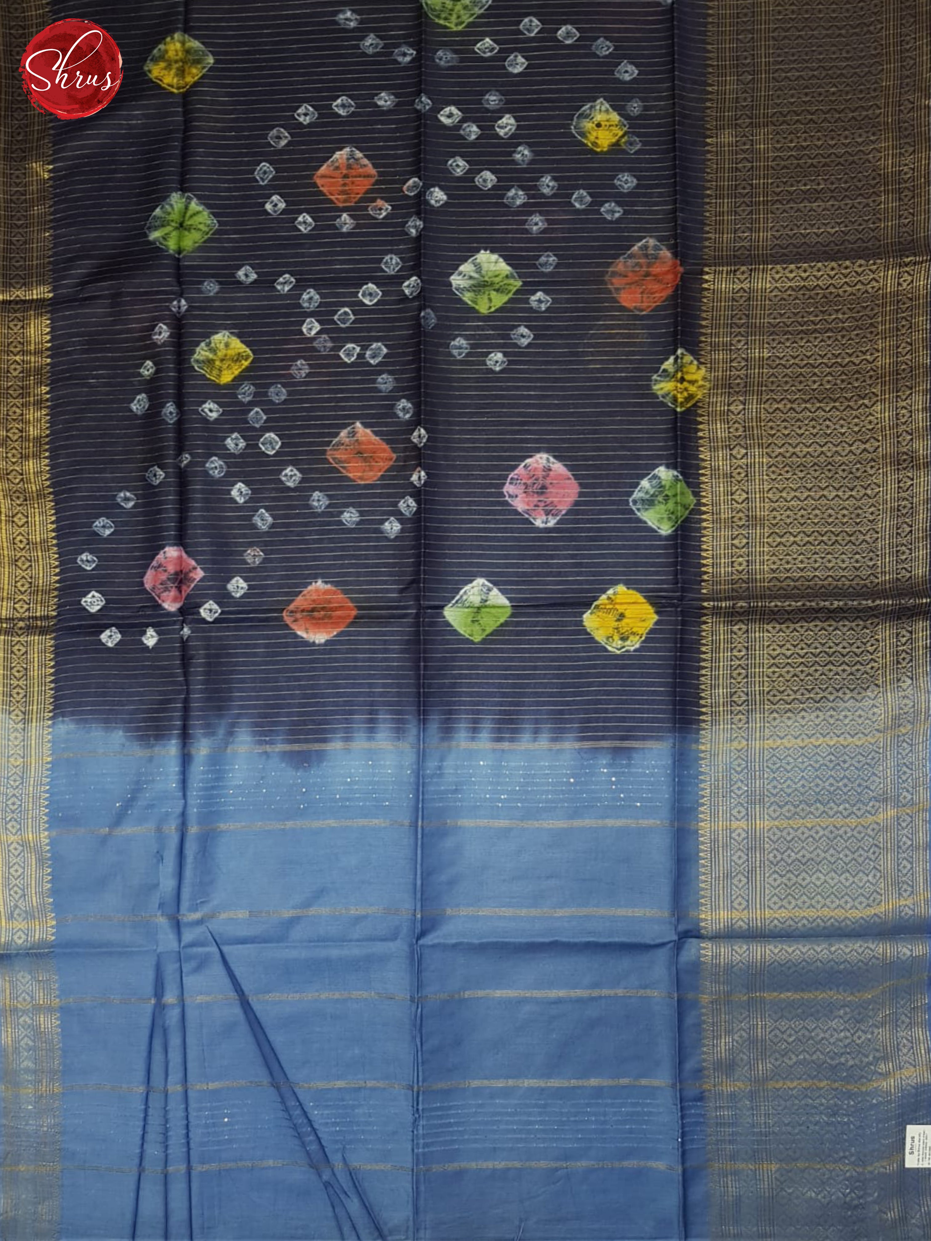 Blue & Light Blue - Shibori saree - Shop on ShrusEternity.com
