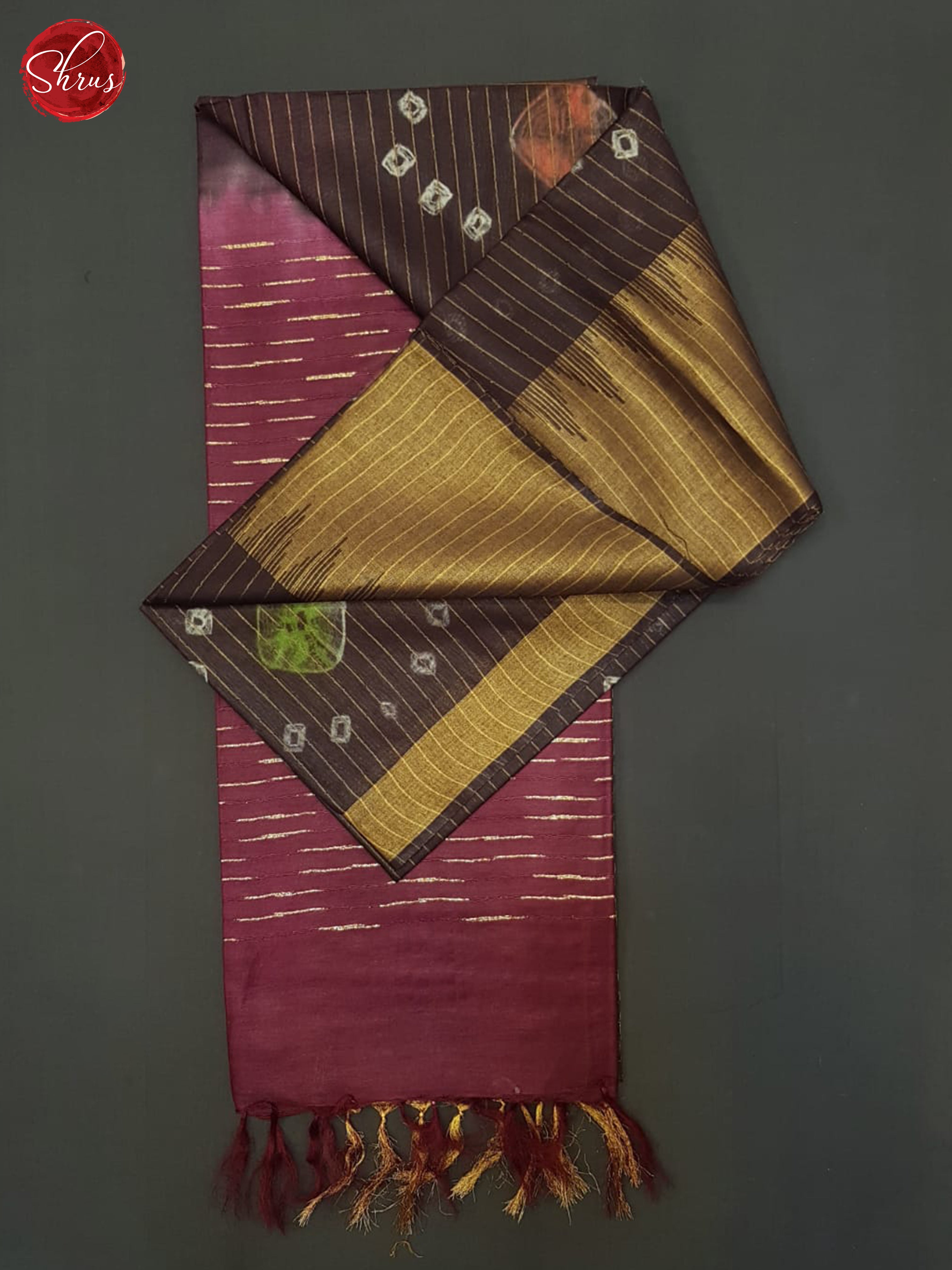 Deep Wine And Wine- Shibori saree - Shop on ShrusEternity.com