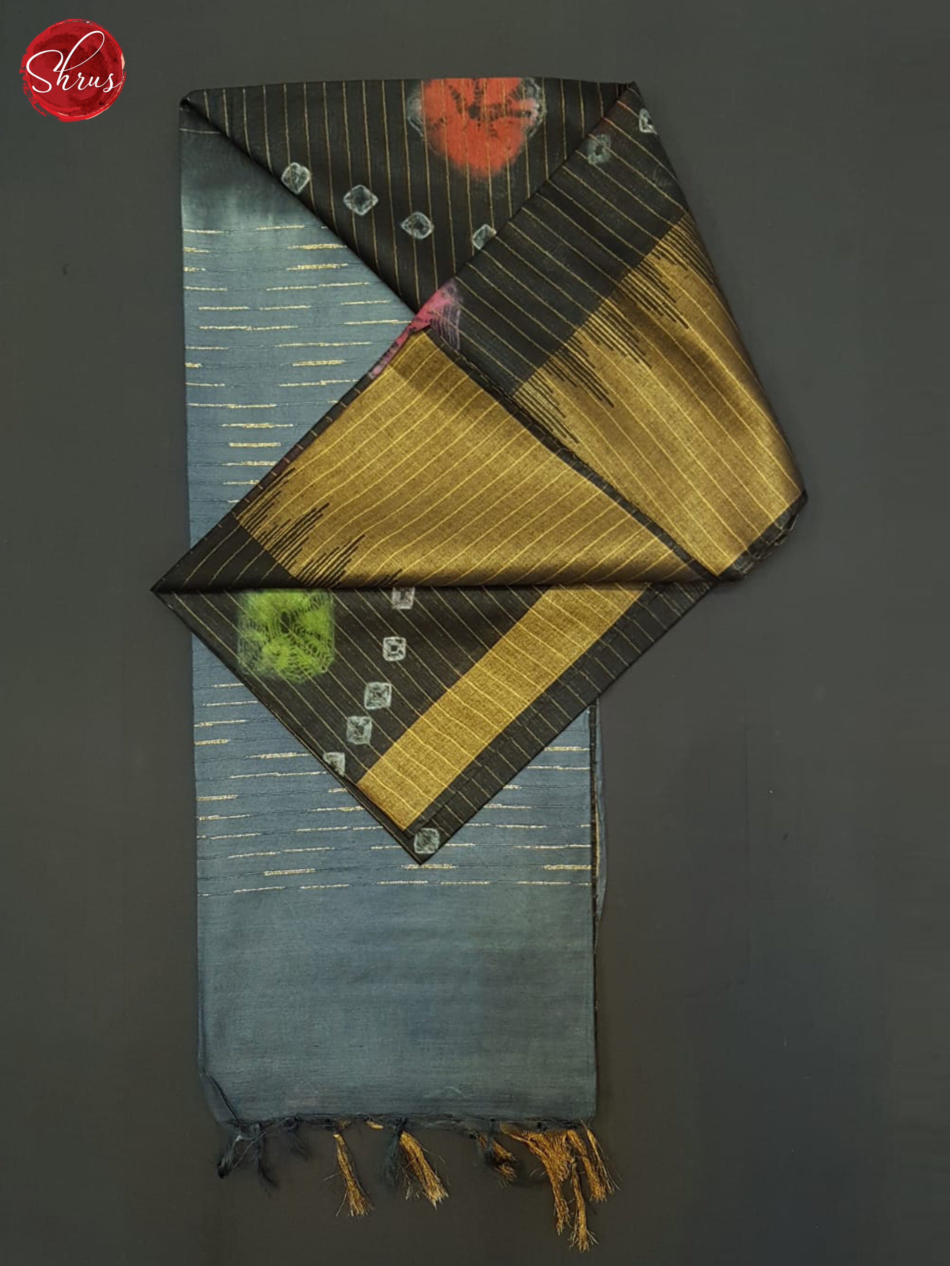 Black And Grey- Shibori Saree - Shop on ShrusEternity.com