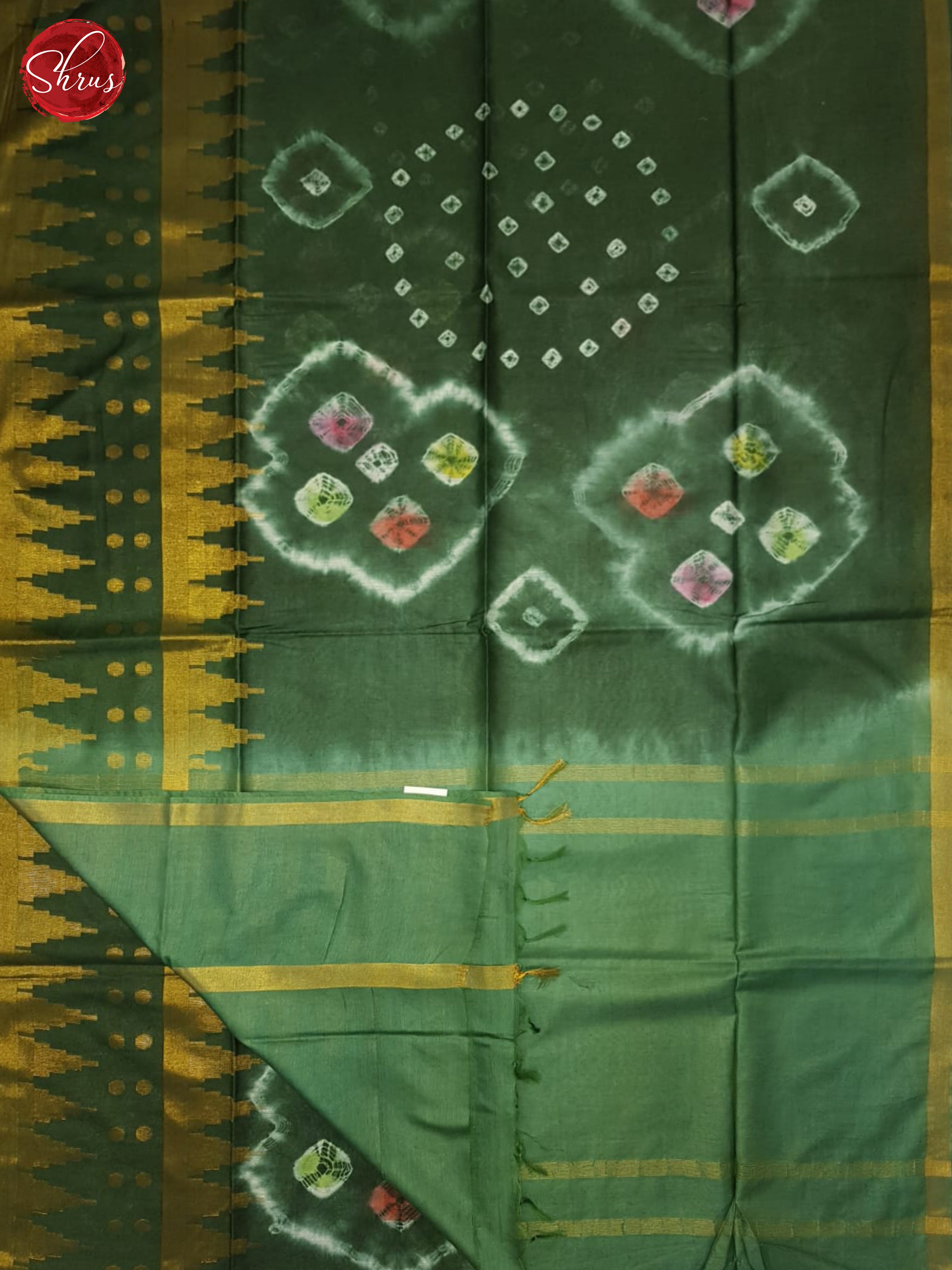Green & Light Green - Shibori Saree - Shop on ShrusEternity.com