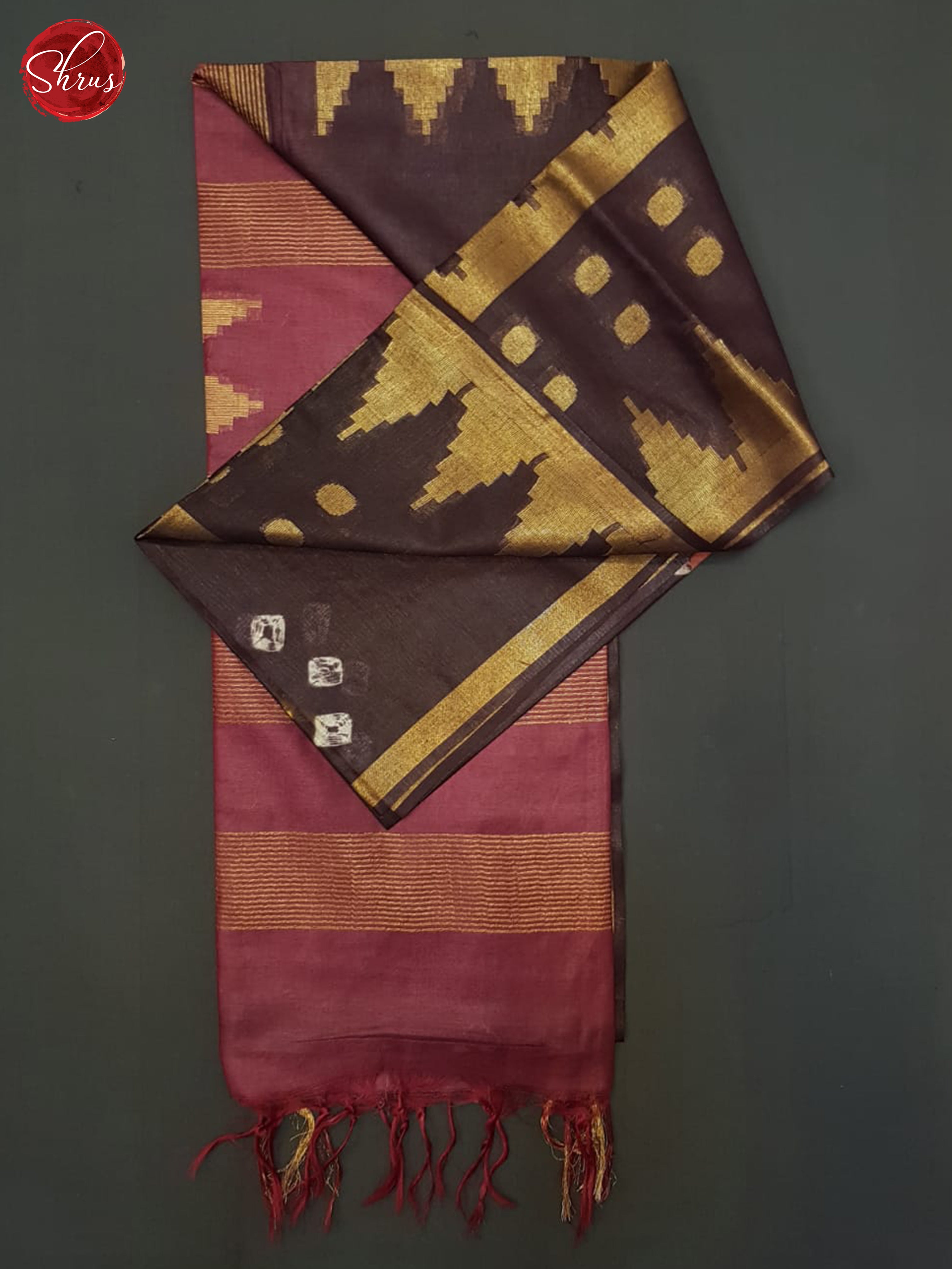 Deep Wine And Maroon- Shibori Saree - Shop on ShrusEternity.com