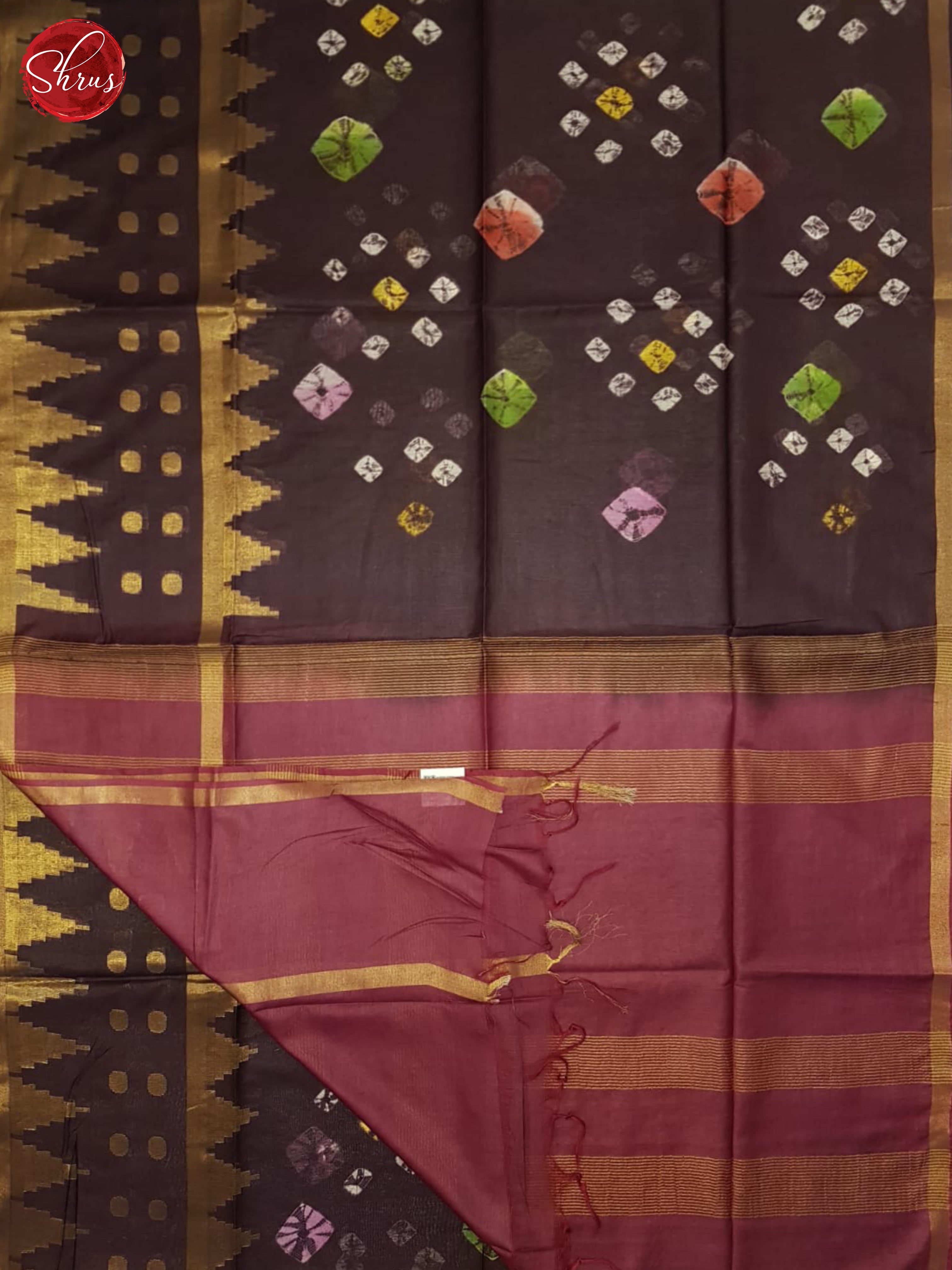 Deep Wine And Maroon- Shibori Saree - Shop on ShrusEternity.com