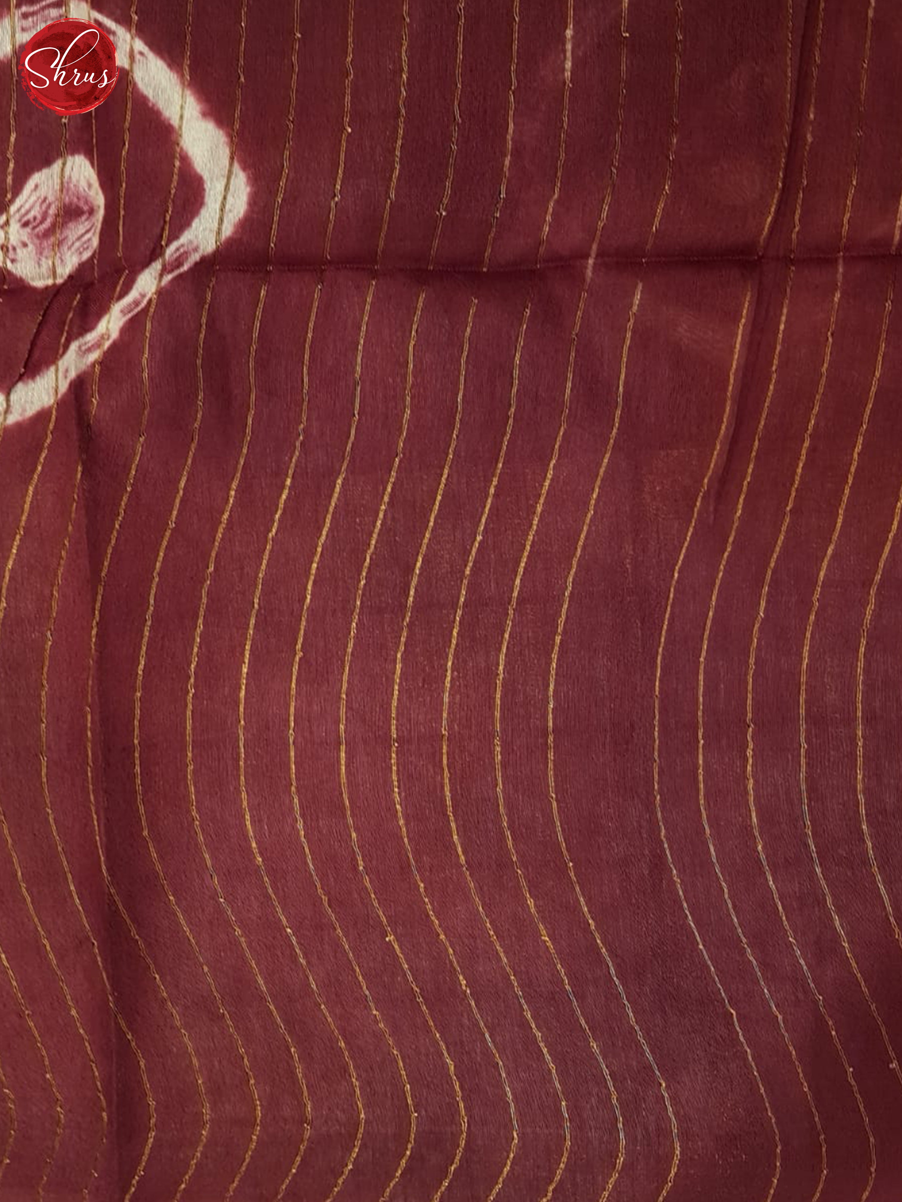 Cream And Maroon- Shibori Saree - Shop on ShrusEternity.com