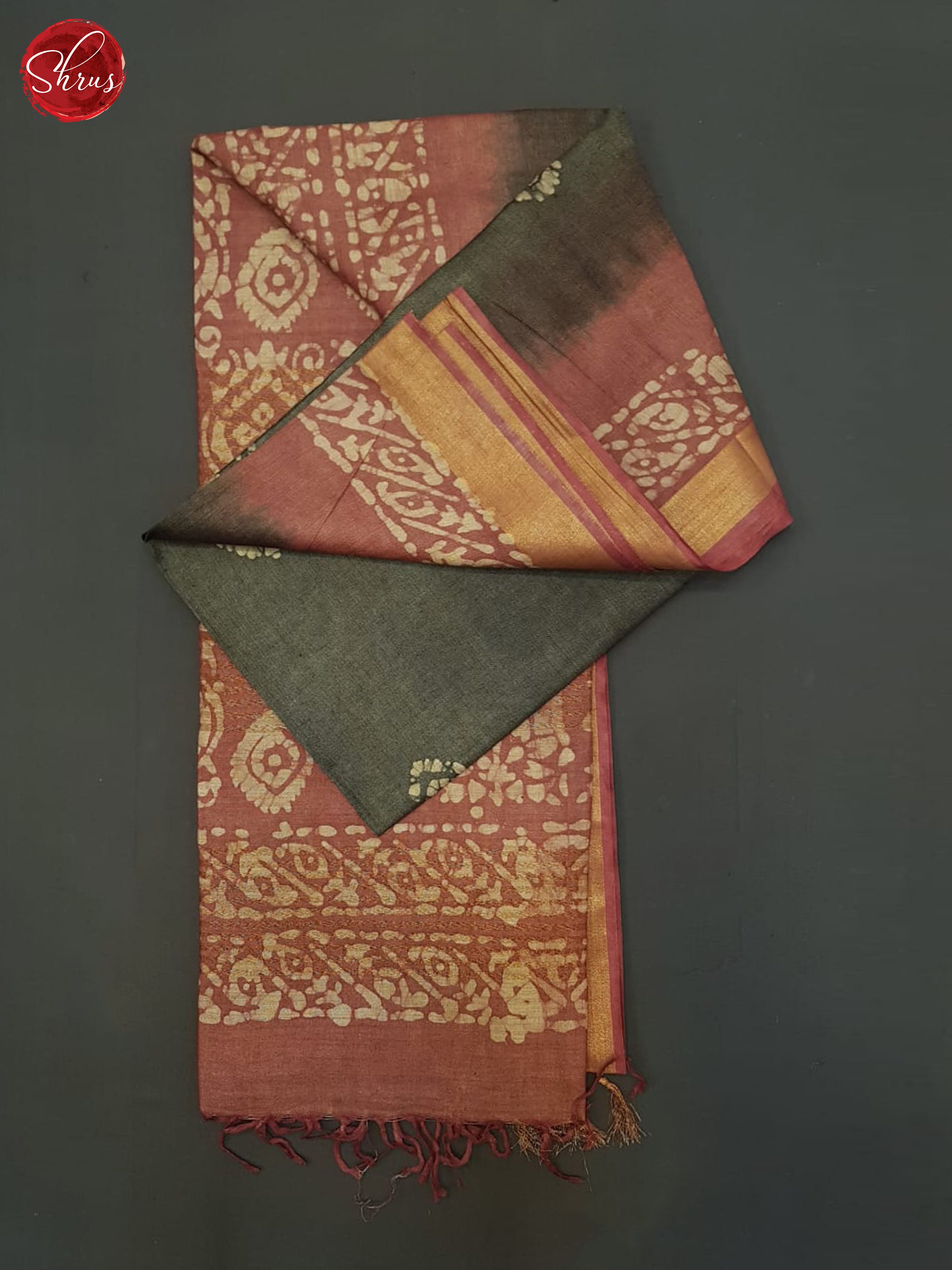 Grey And Dusty Maroon- Bhatik Saree - Shop on ShrusEternity.com