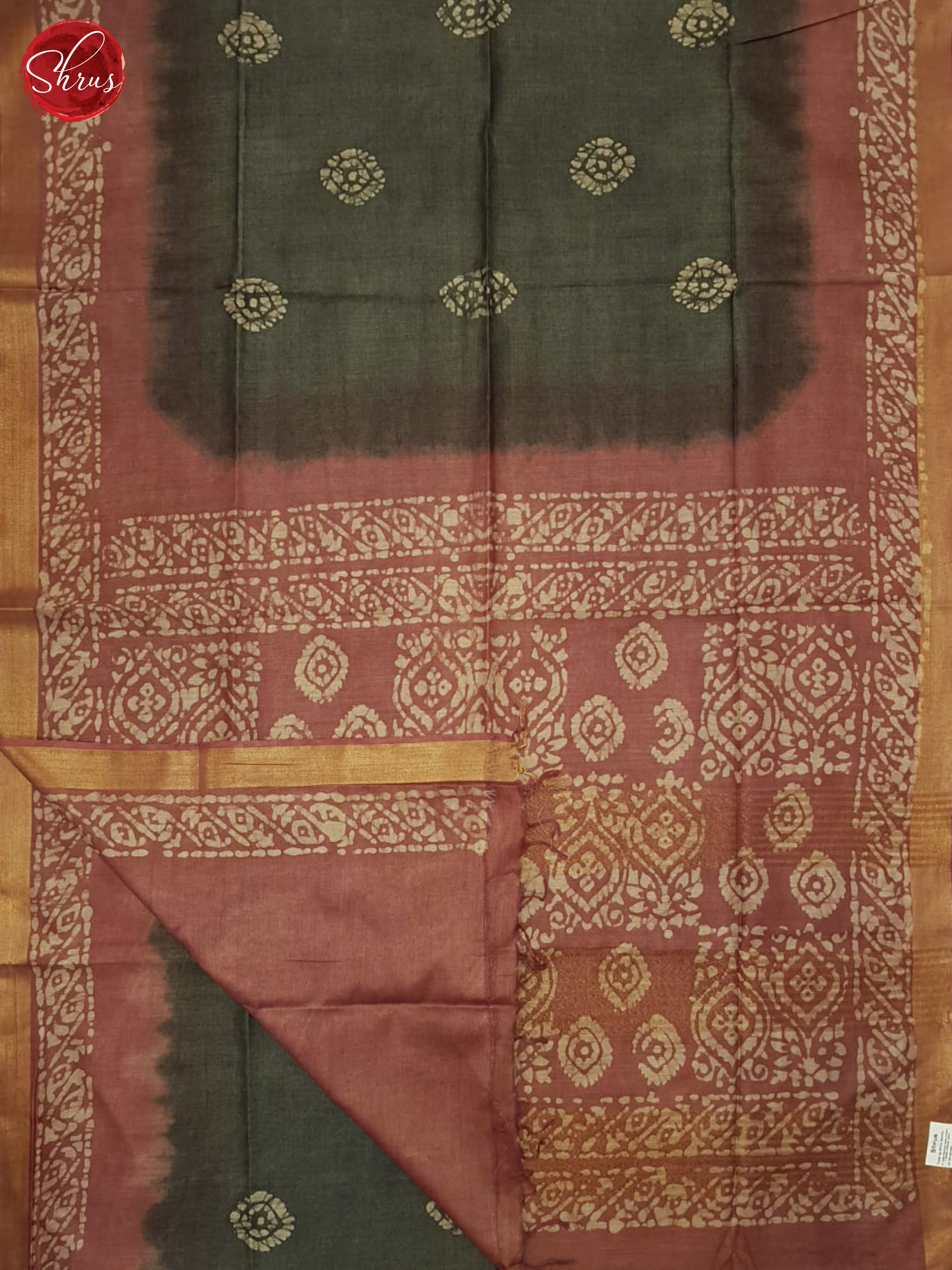Grey And Dusty Maroon- Bhatik Saree - Shop on ShrusEternity.com