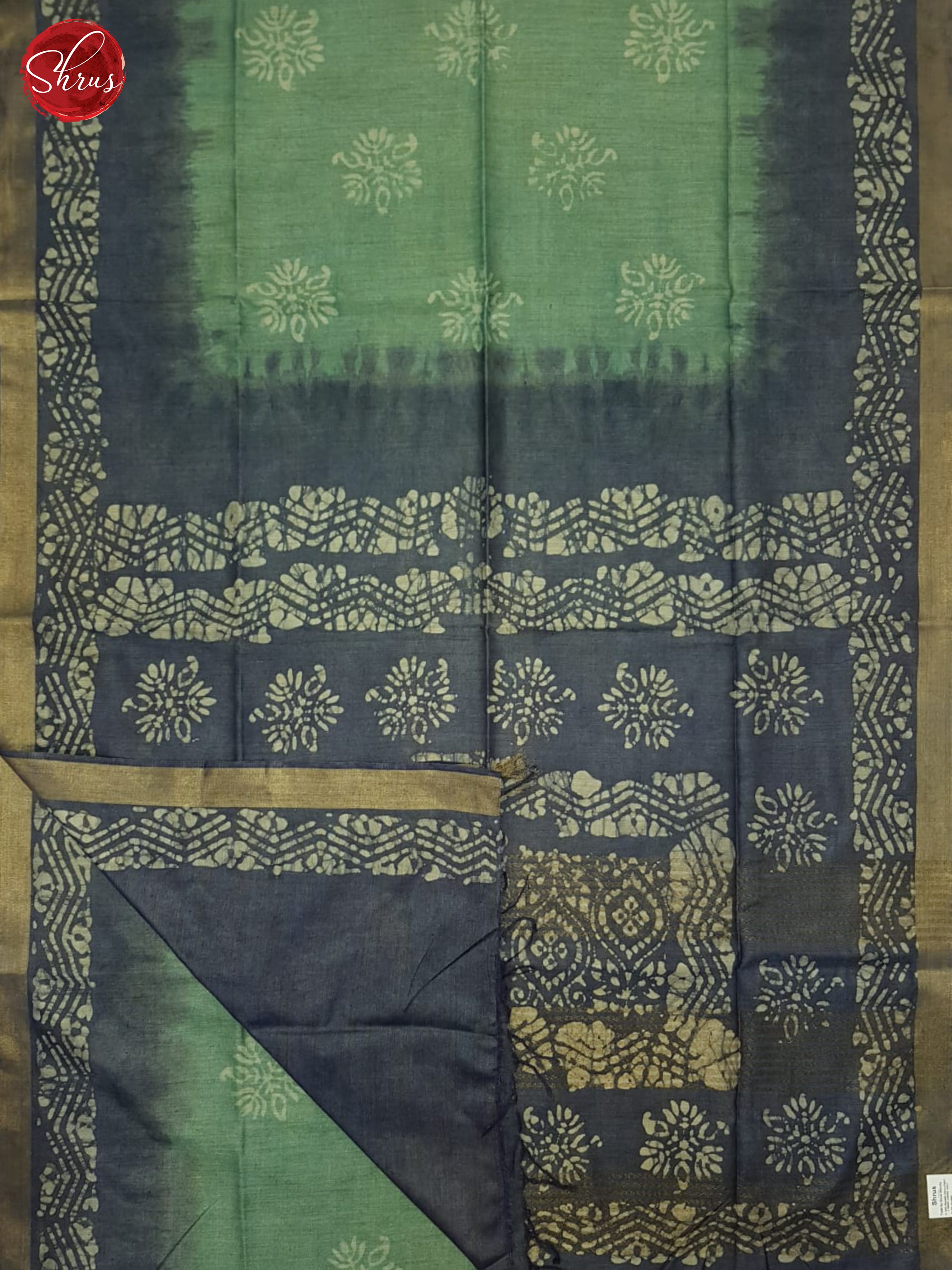 Green And Blue-Bhatik Saree - Shop on ShrusEternity.com