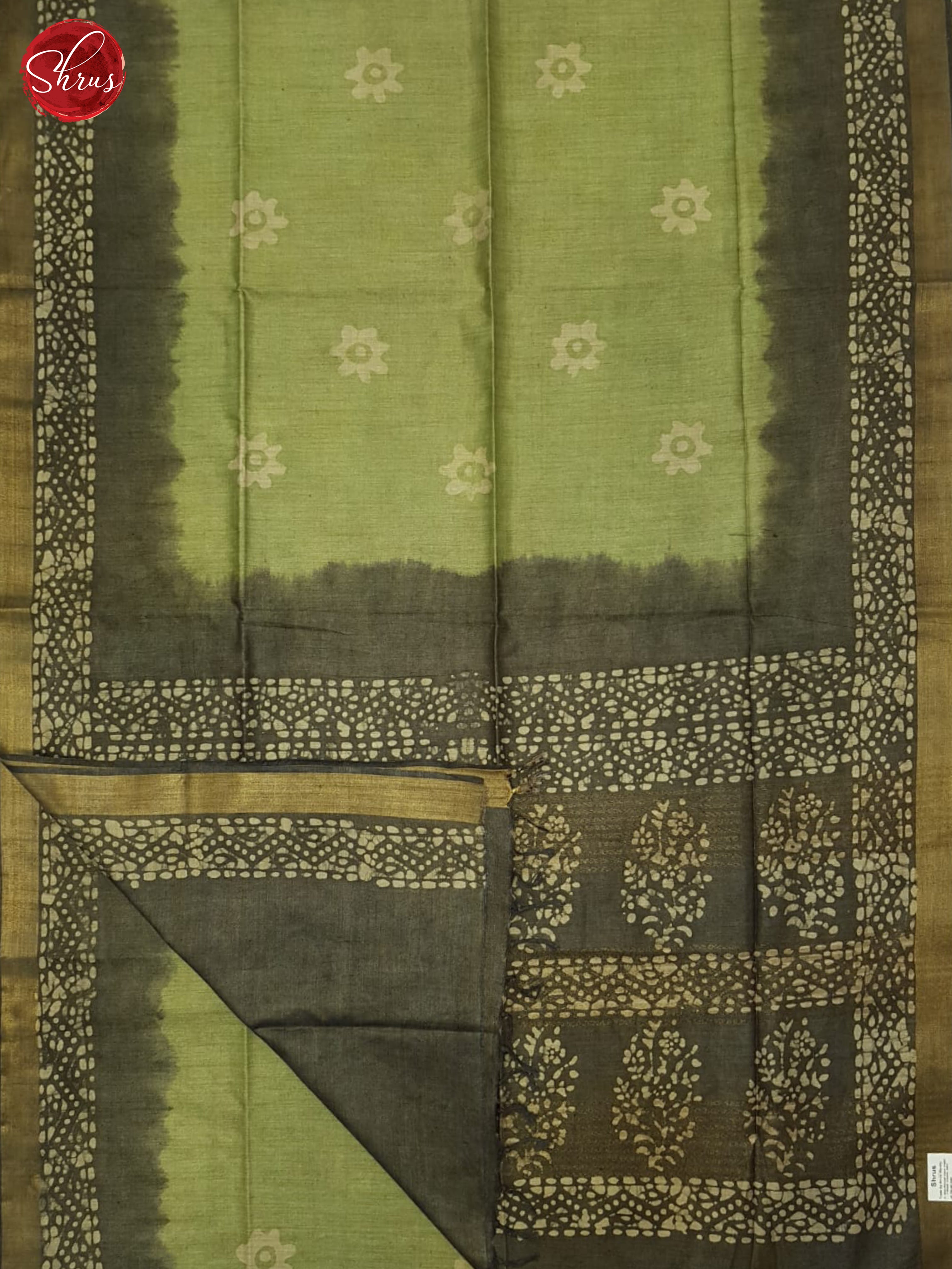 Green And Grey- Bhatik Saree - Shop on ShrusEternity.com