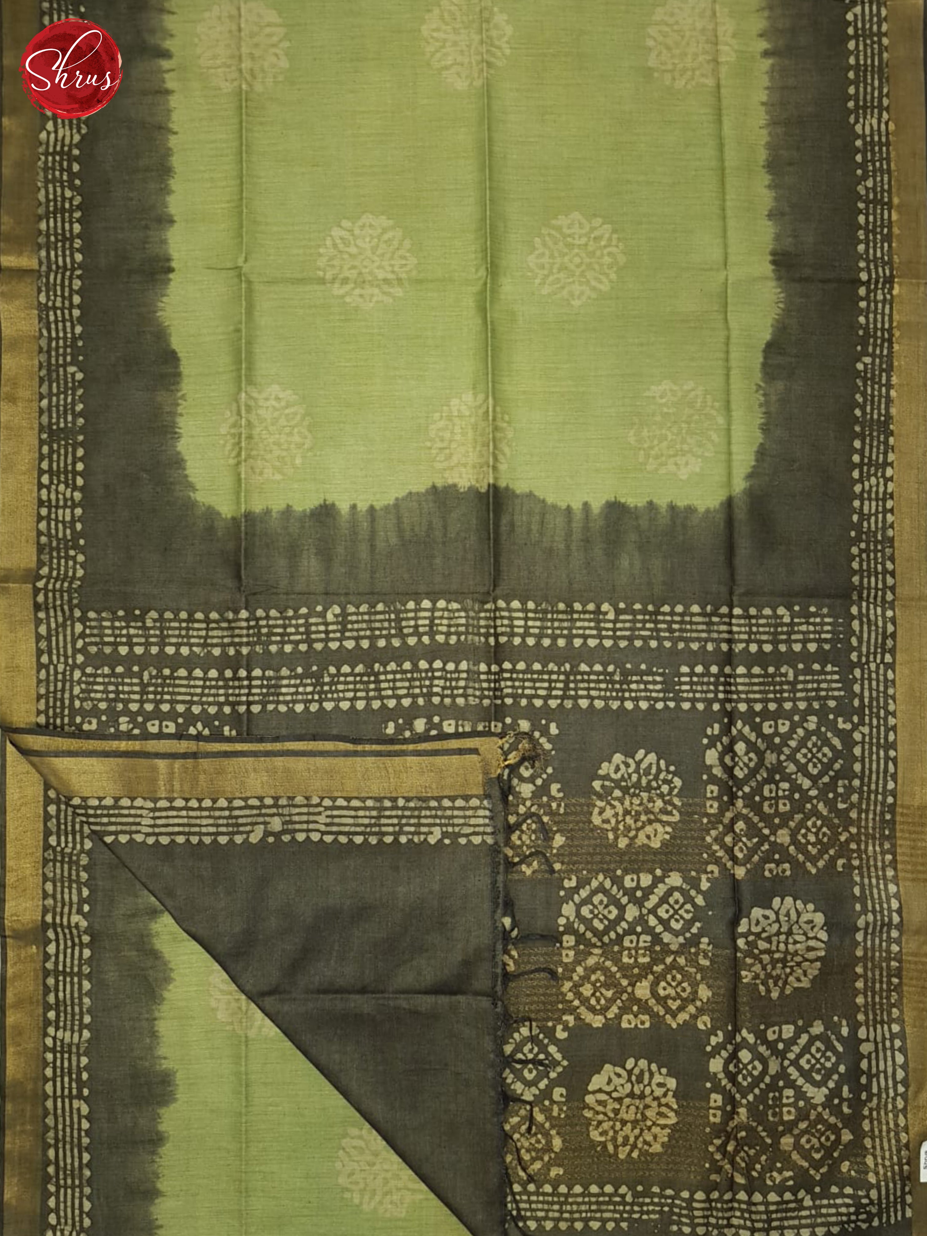 Green And Grey- Bhatik Saree - Shop on ShrusEternity.com