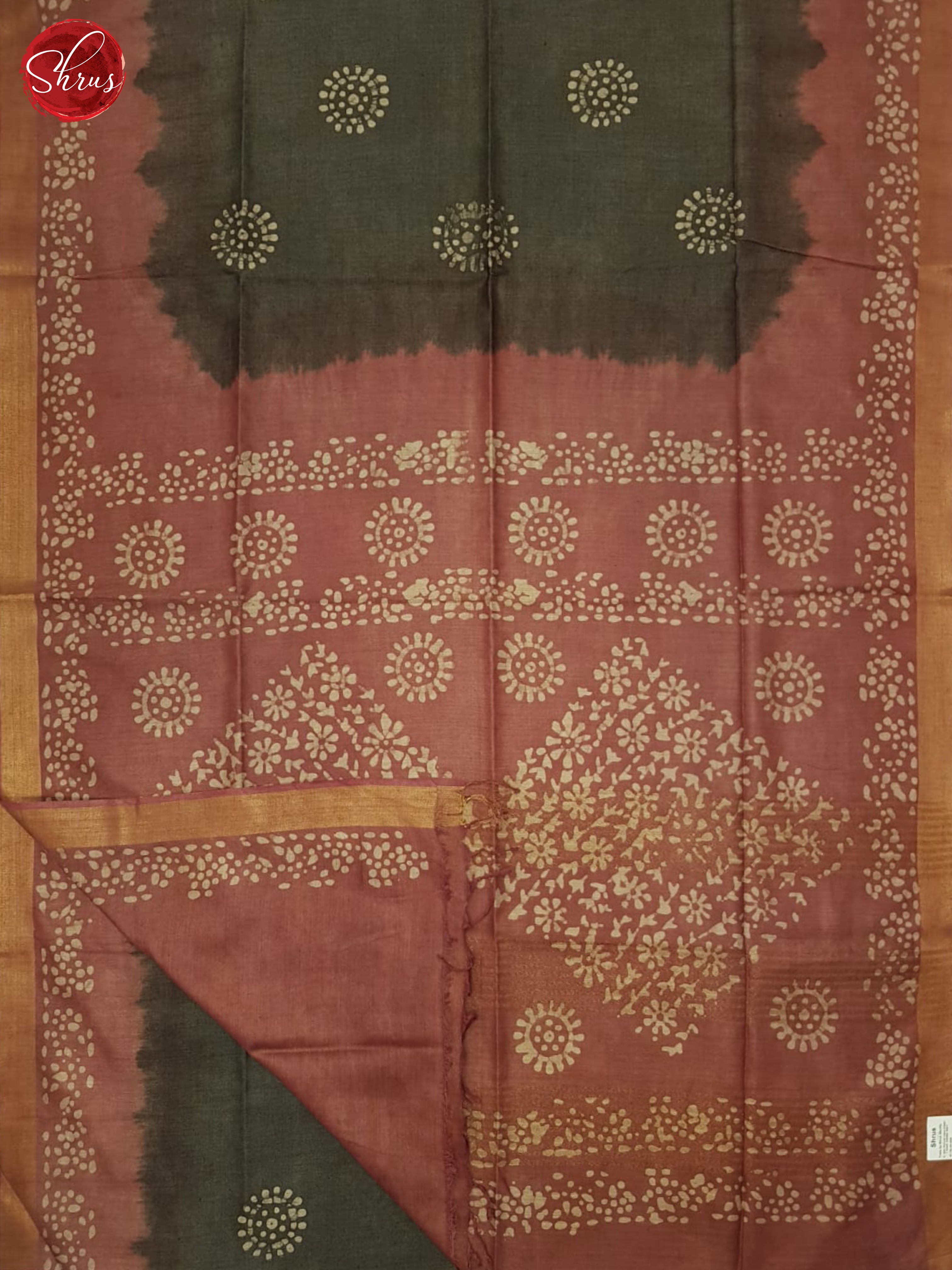 Grey And Dusty Maroon- Bhatik Saree - Shop on ShrusEternity.com