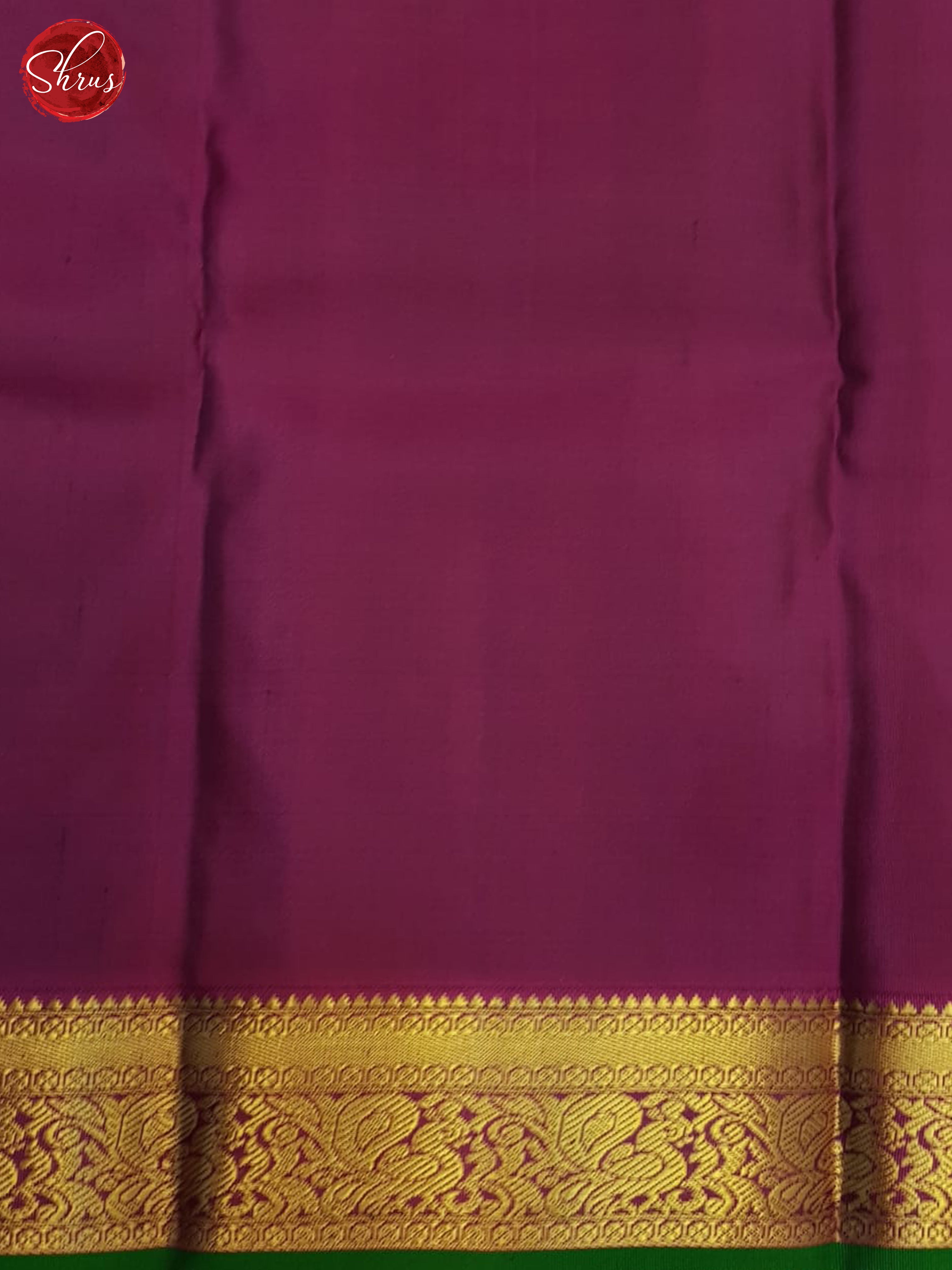 Bold Green And Maroon Kanchipuram Silk Saree With Zari Woven Floral Buttas-5