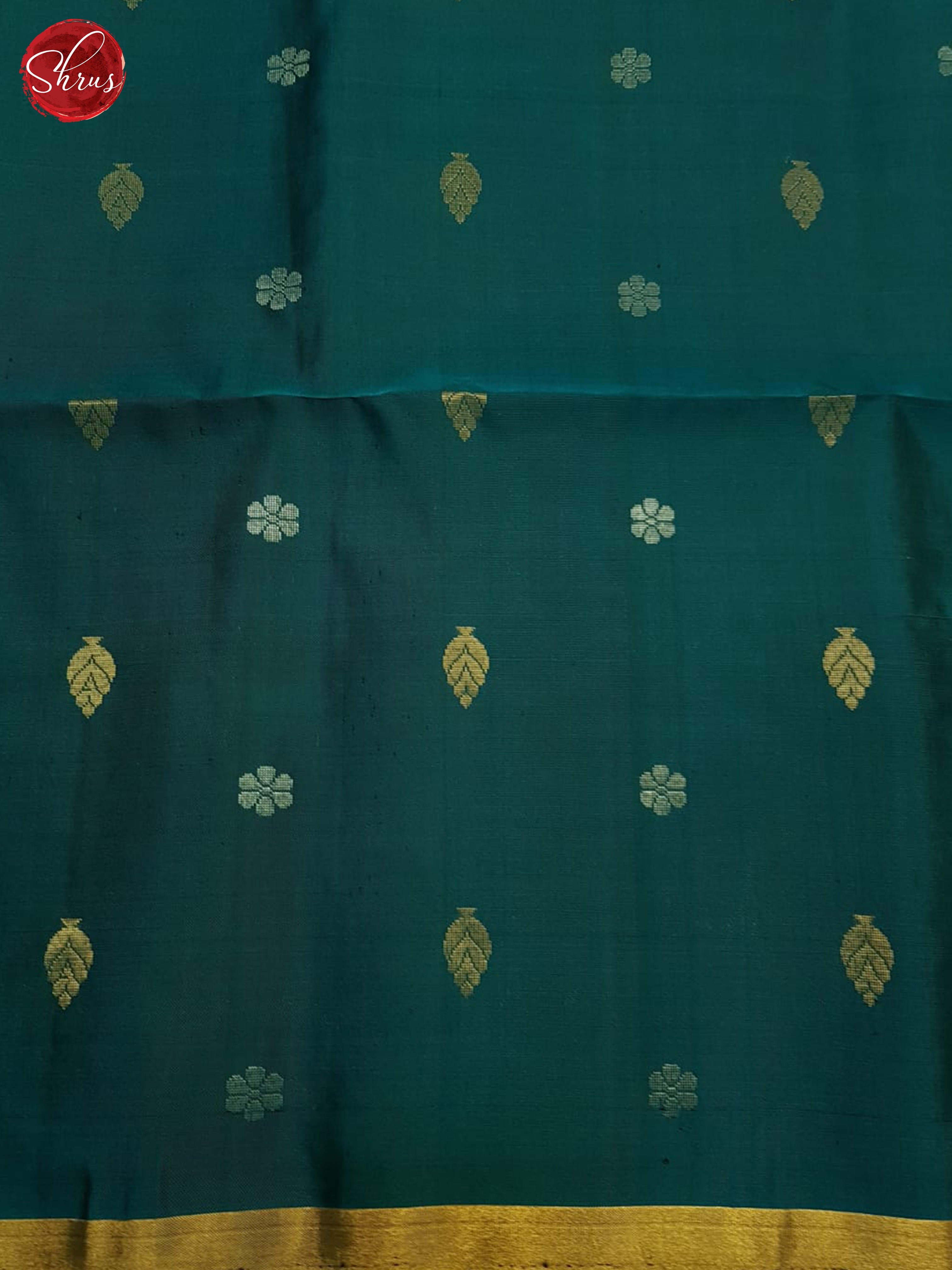 Blue And Peacock Green- Soft Silk Saree - Shop on ShrusEternity.com