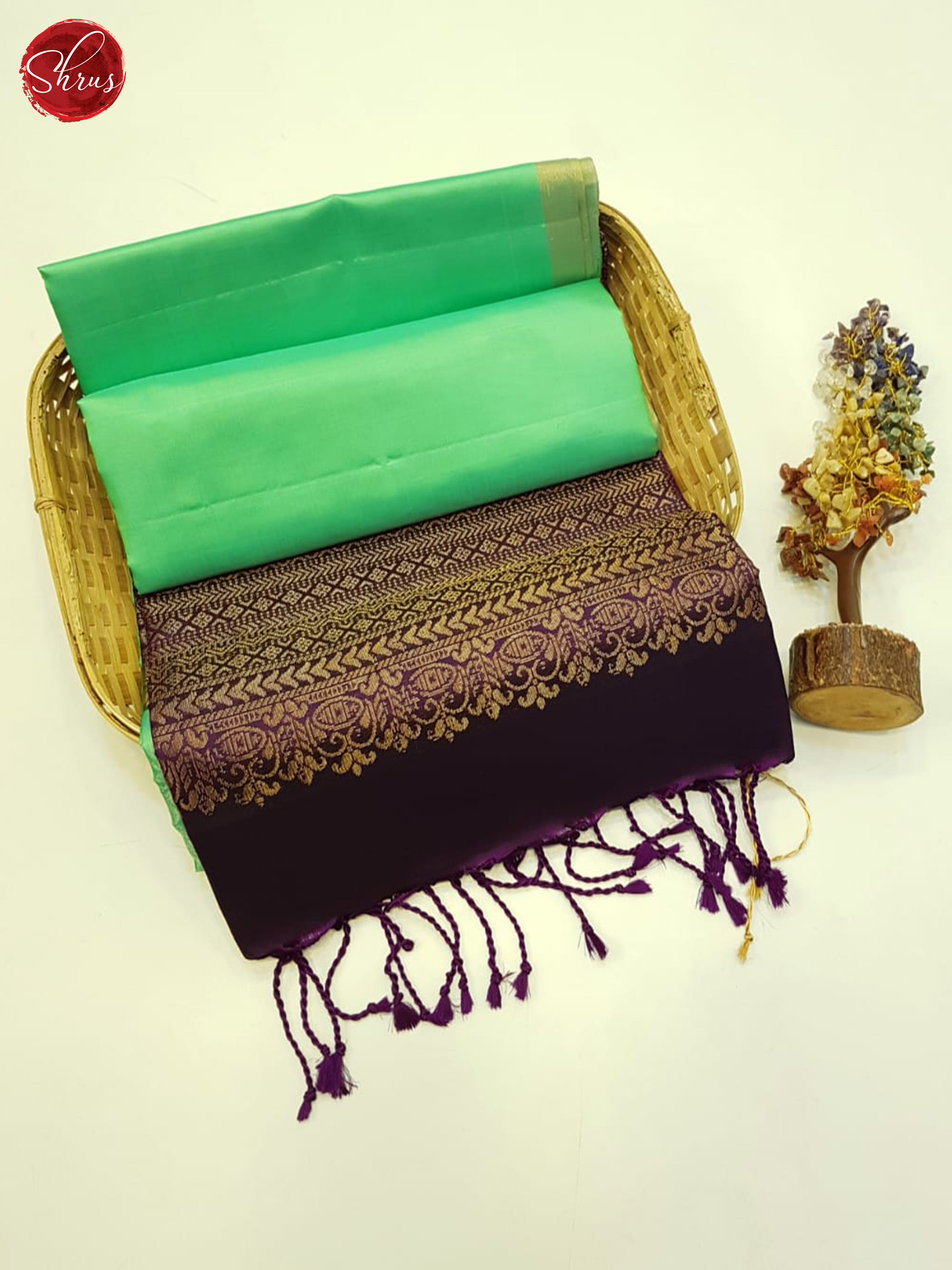 Green And Purple- Soft Silk Saree - Shop on ShrusEternity.com