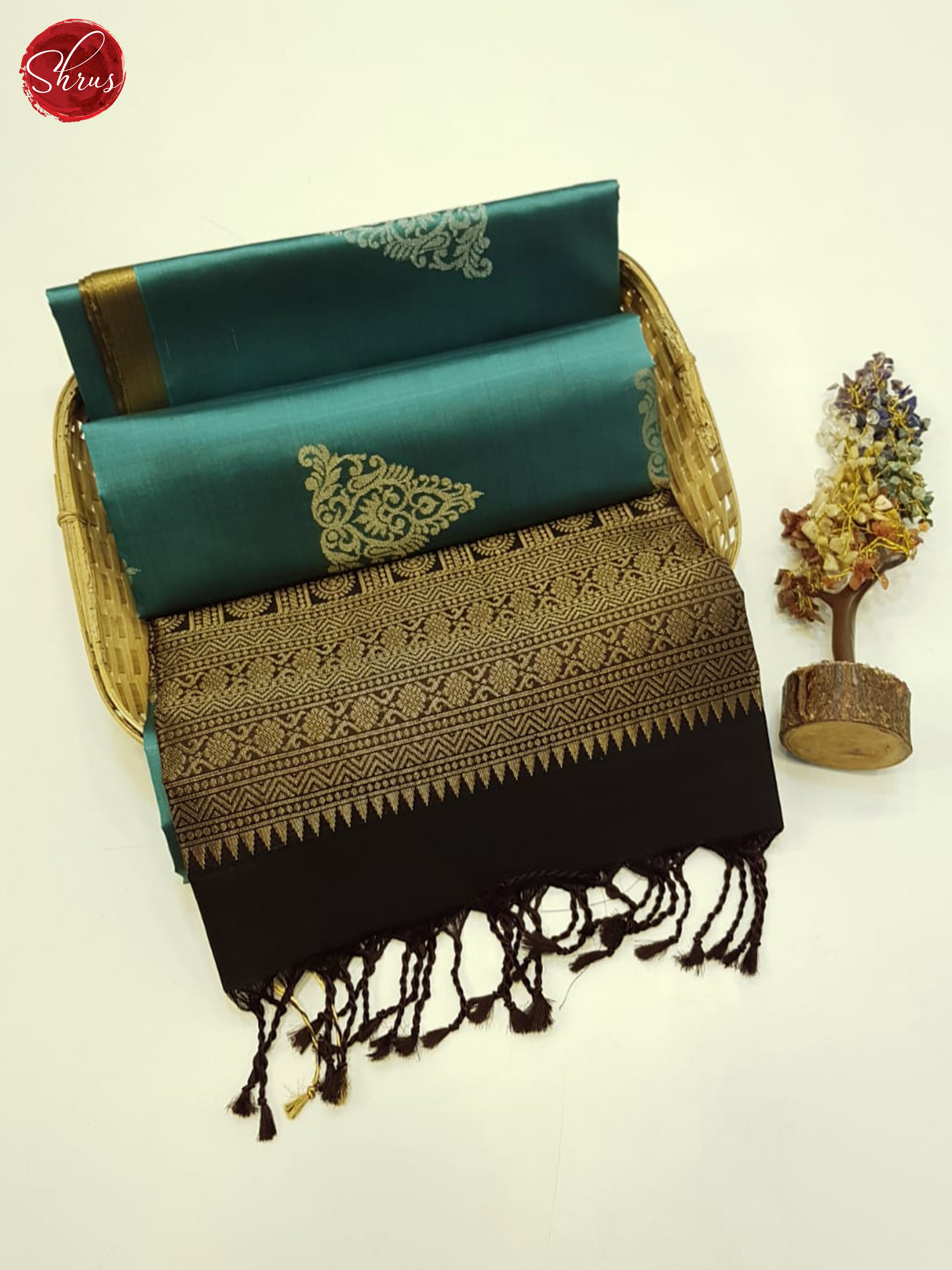 Blue And Brown- Soft Silk Saree - Shop on ShrusEternity.com