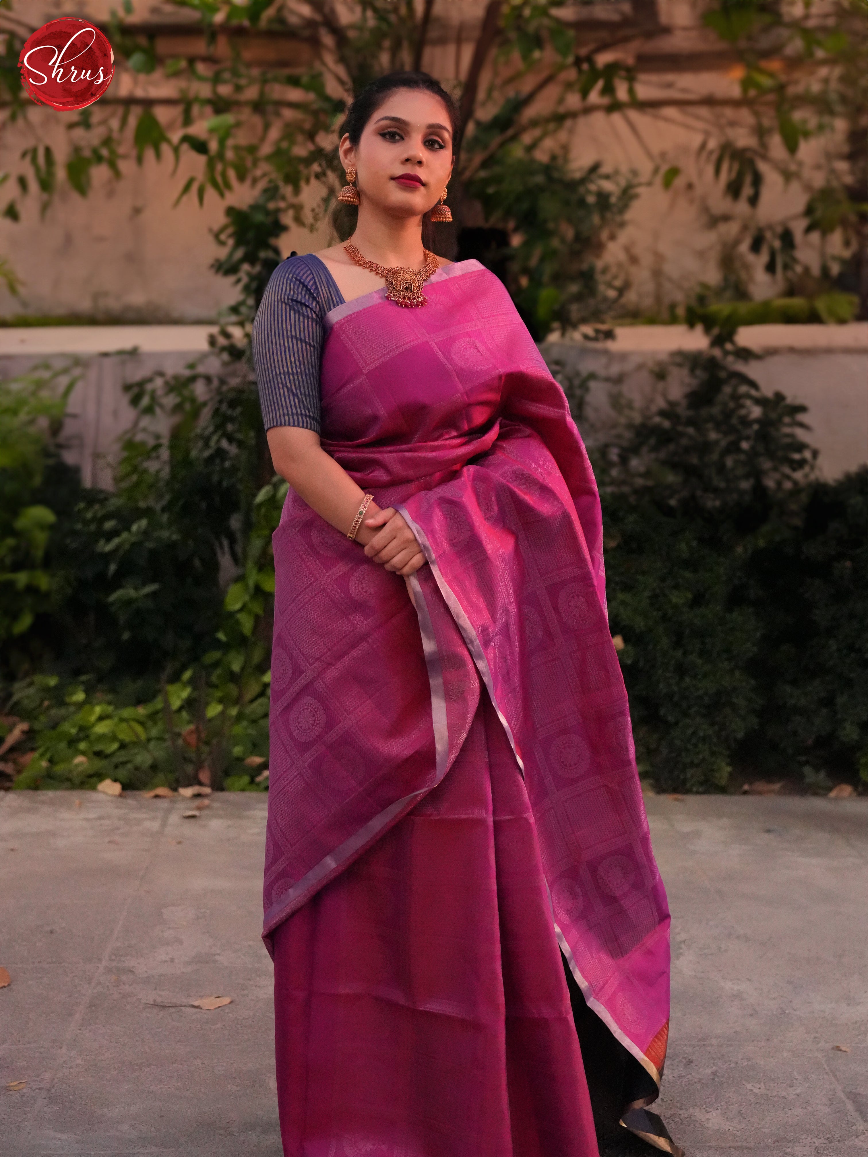 Purple And Blue - Soft Silk Saree - Shop on ShrusEternity.com