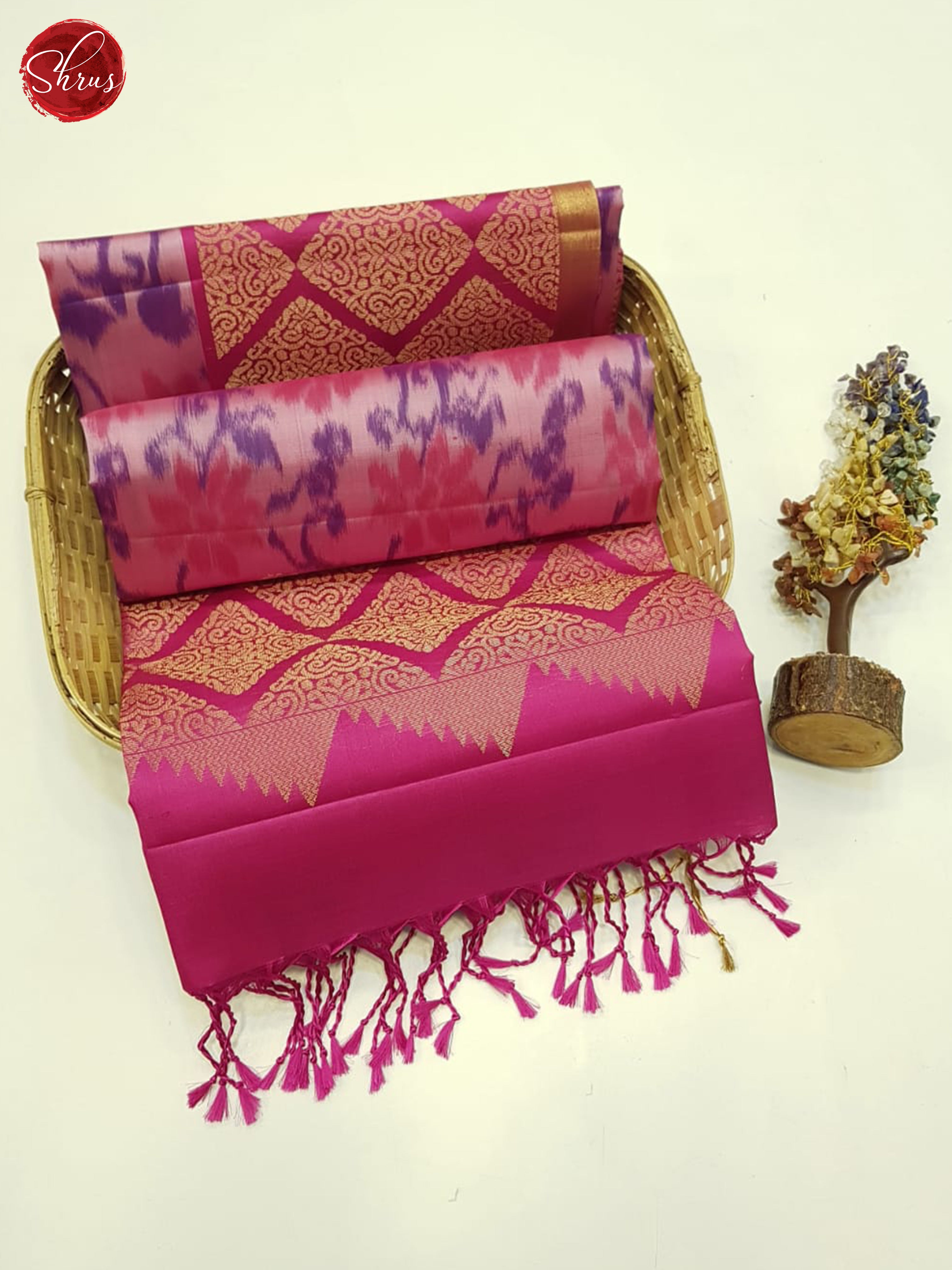 Dusty Pink & Pink - Soft Silk Saree - Shop on ShrusEternity.com