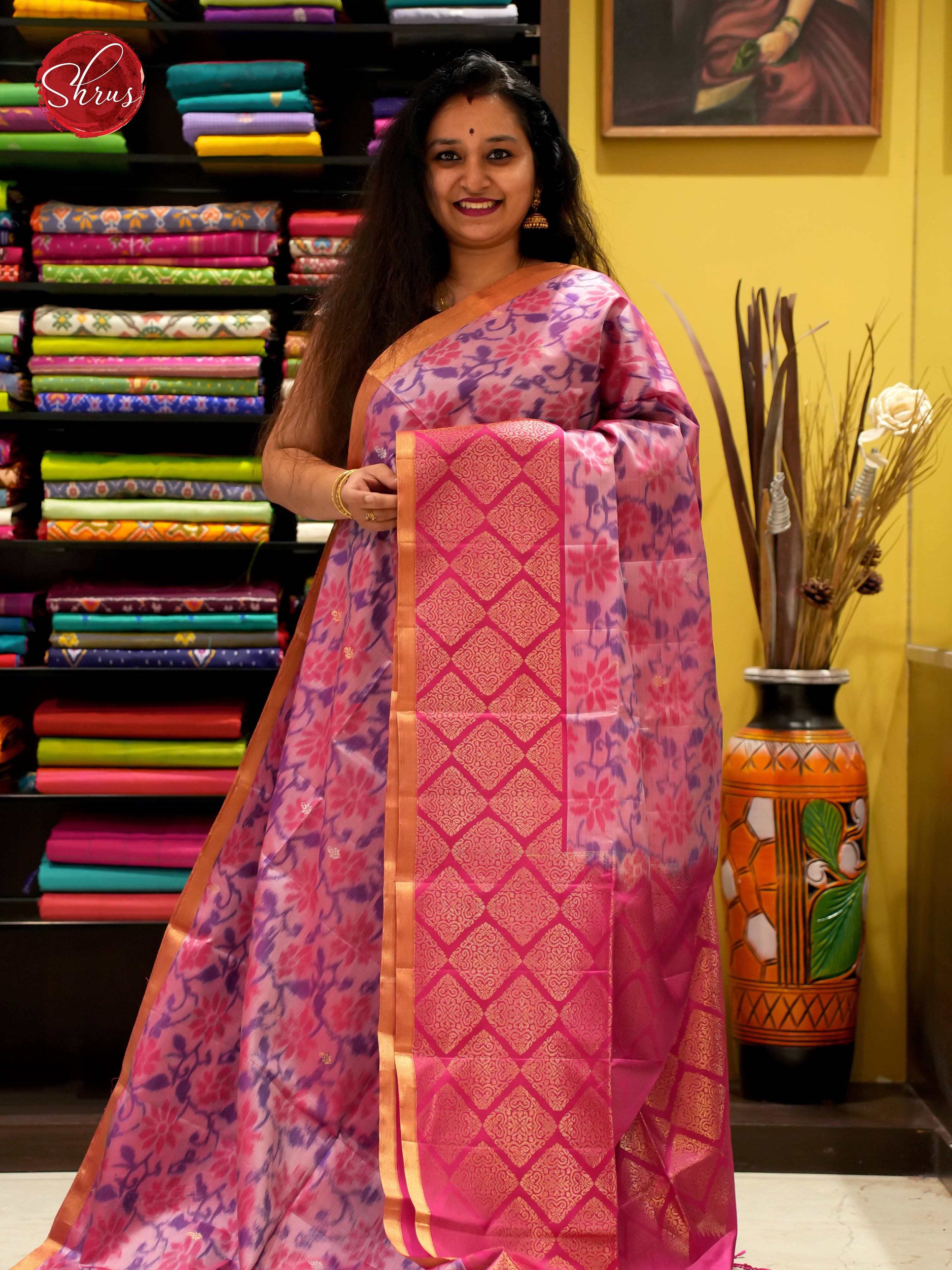 Dusty Pink & Pink - Soft Silk Saree - Shop on ShrusEternity.com