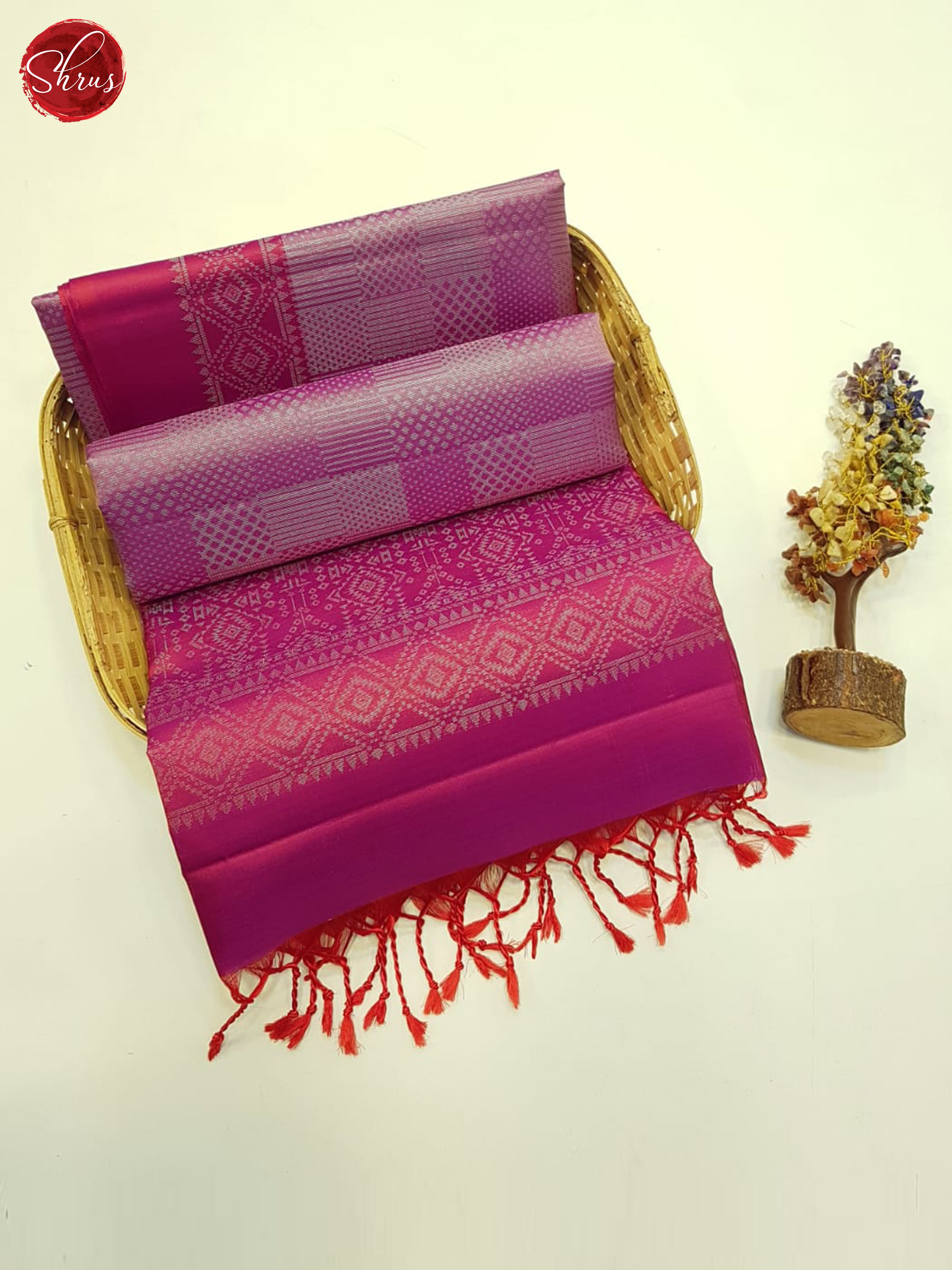 Dusty Pink & Pink - Soft Silk Saree - Shop on ShrusEternity.com