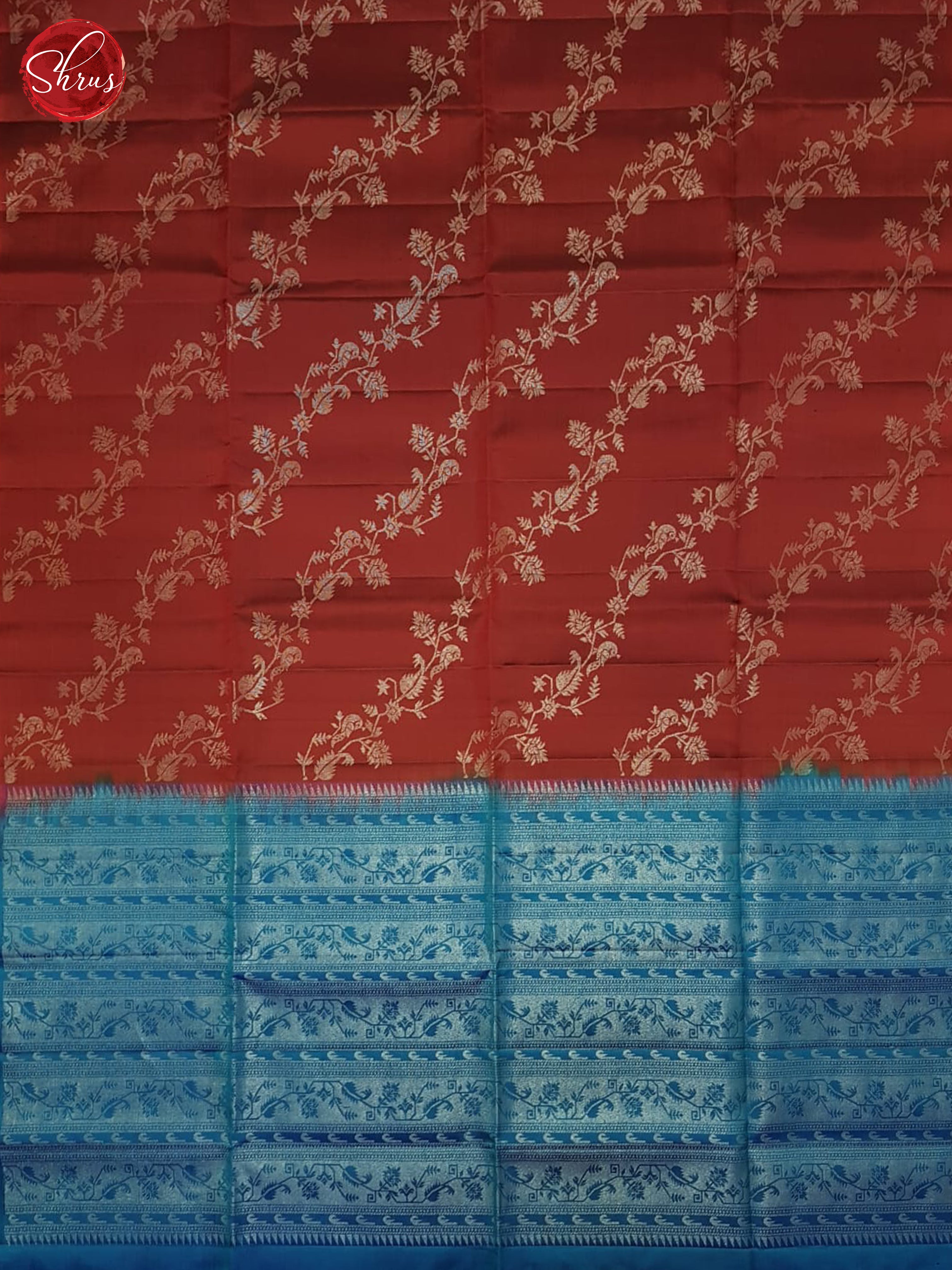 Red & Blue - Soft Silk Saree - Shop on ShrusEternity.com