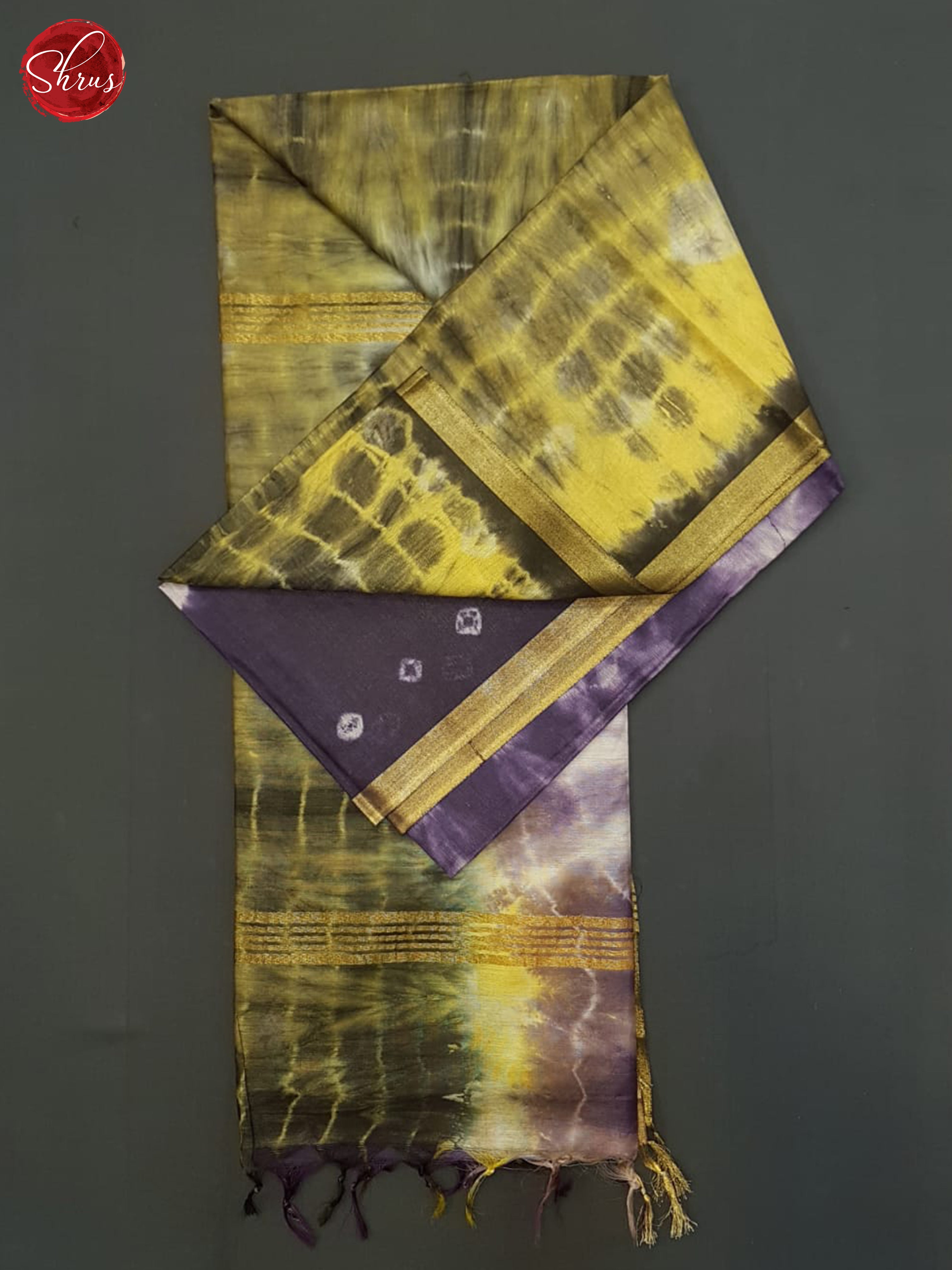 Jamun Fruit And Mustard- Shibori Saree - Shop on ShrusEternity.com