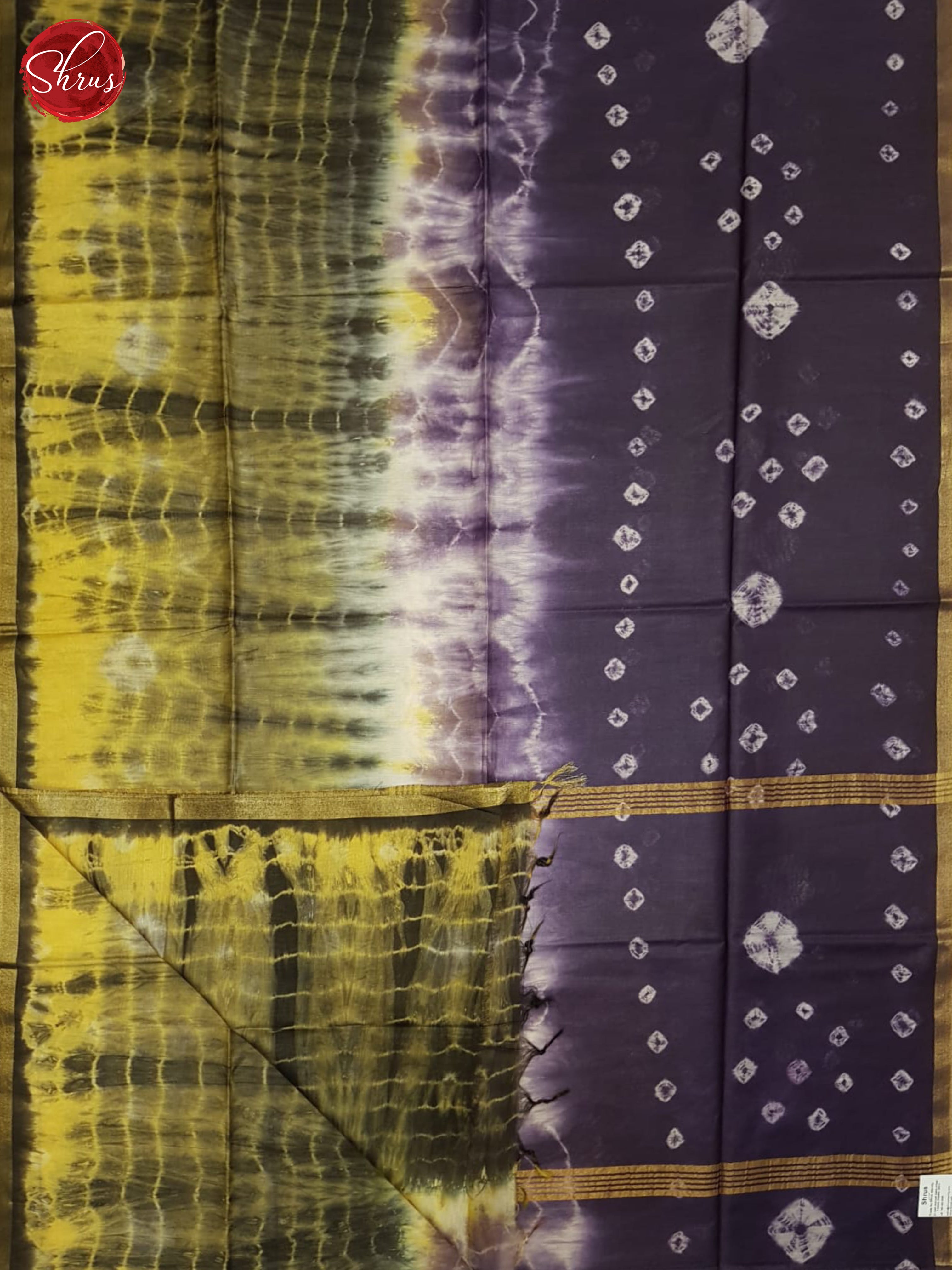 Jamun Fruit And Mustard- Shibori Saree - Shop on ShrusEternity.com