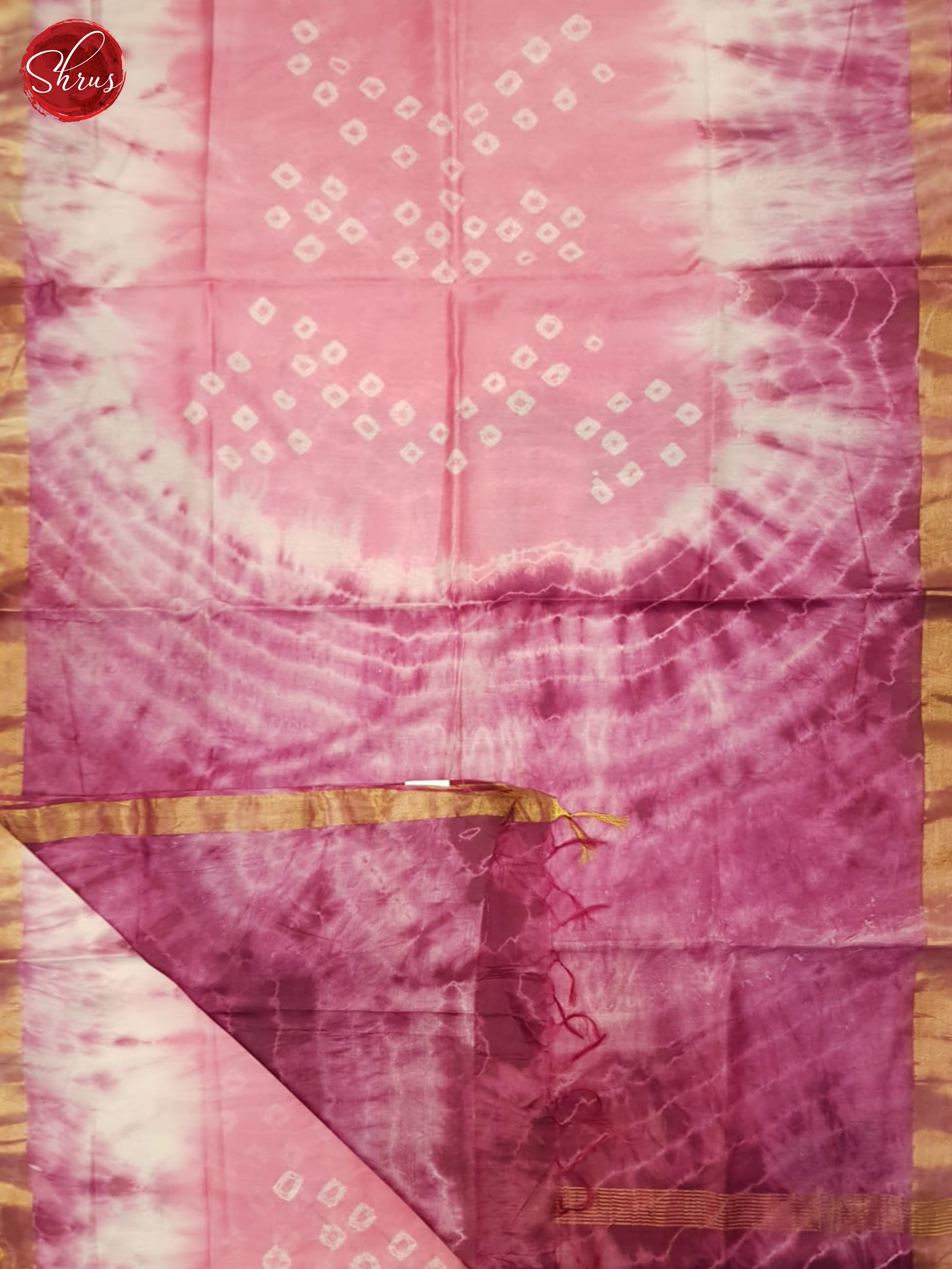 Pink And Wine- Shibori Saree - Shop on ShrusEternity.com