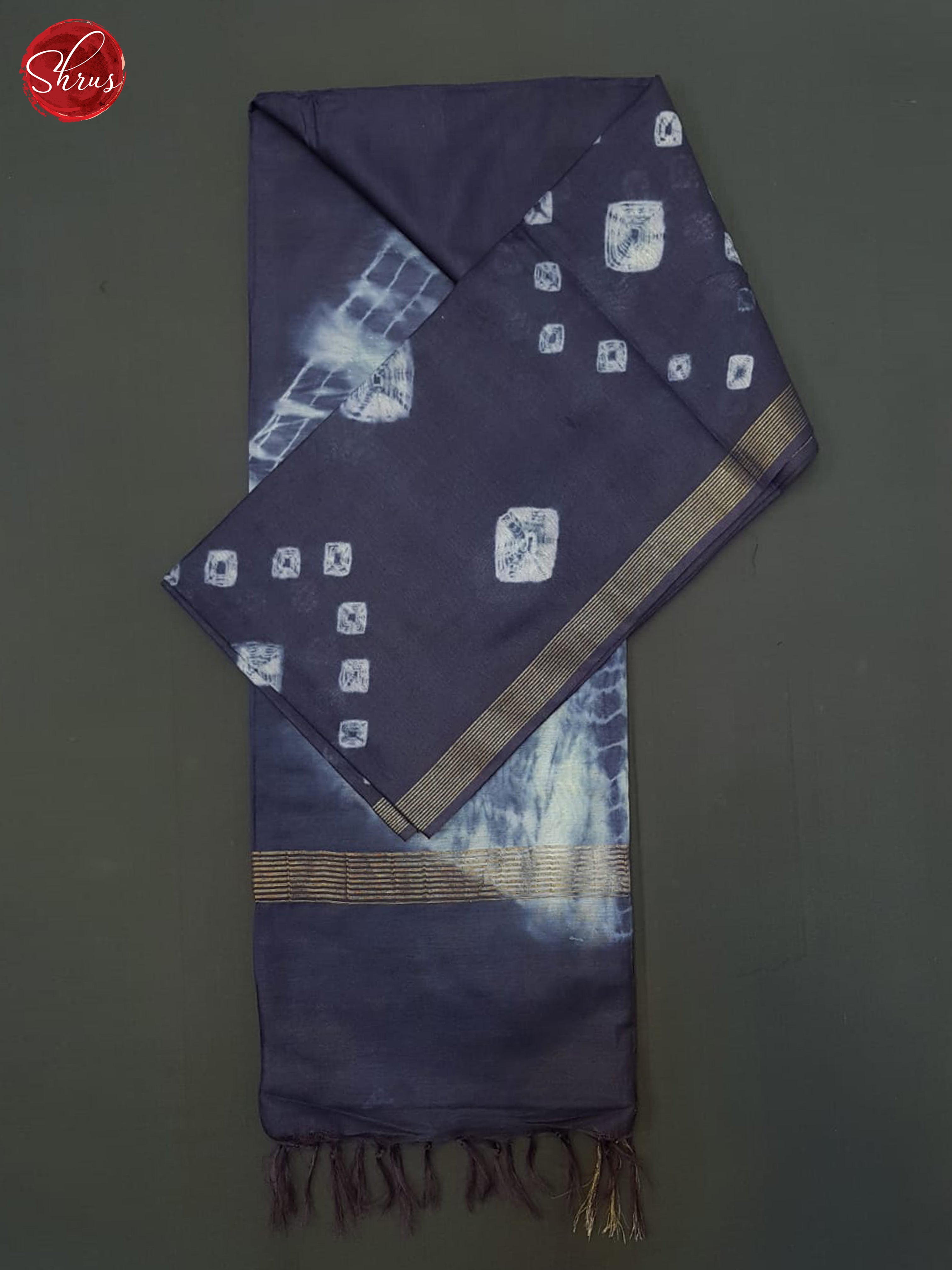 Blue & Cream - Shibori Saree - Shop on ShrusEternity.com