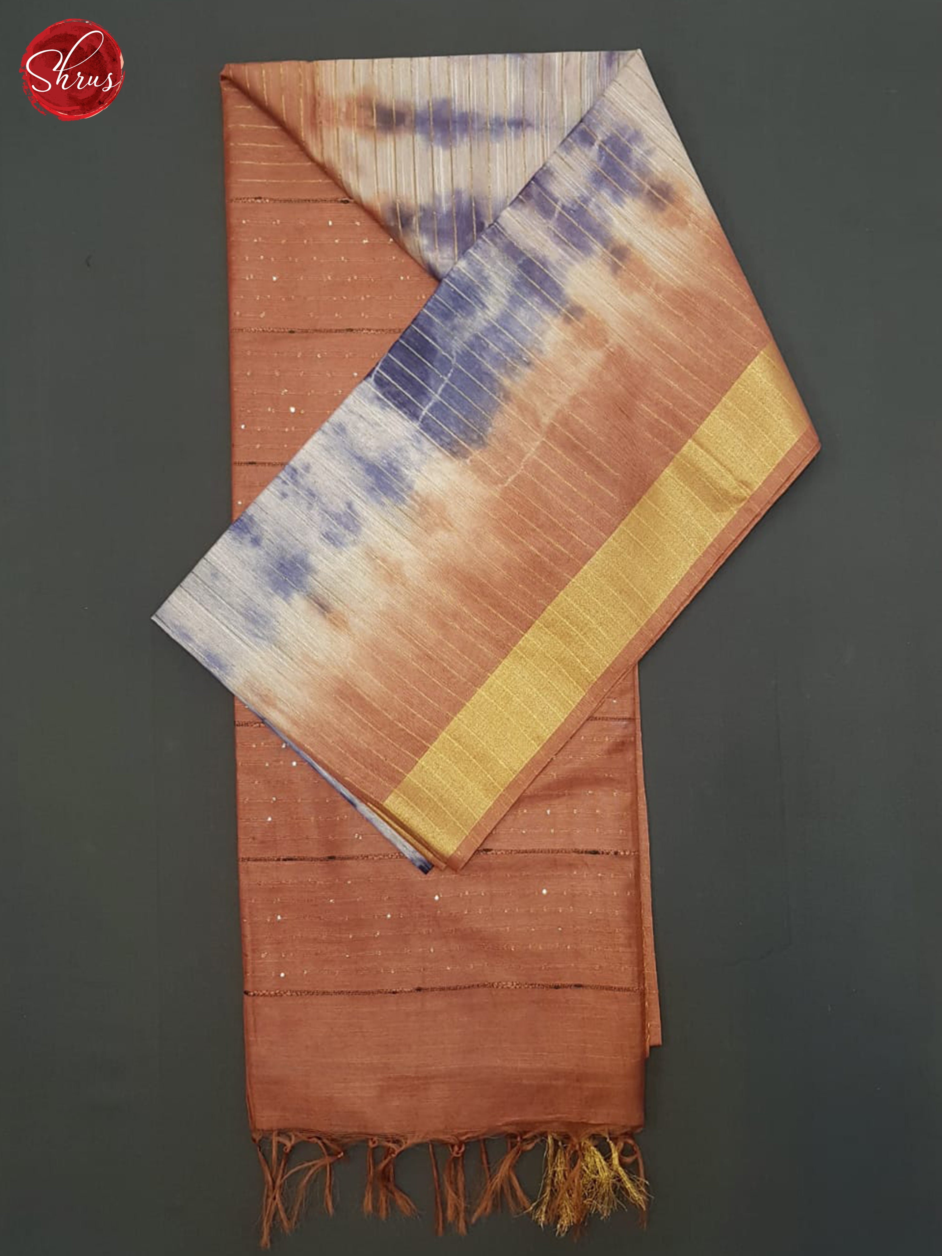 Onion Pink And Brick Brown- Shibori Saree - Shop on ShrusEternity.com