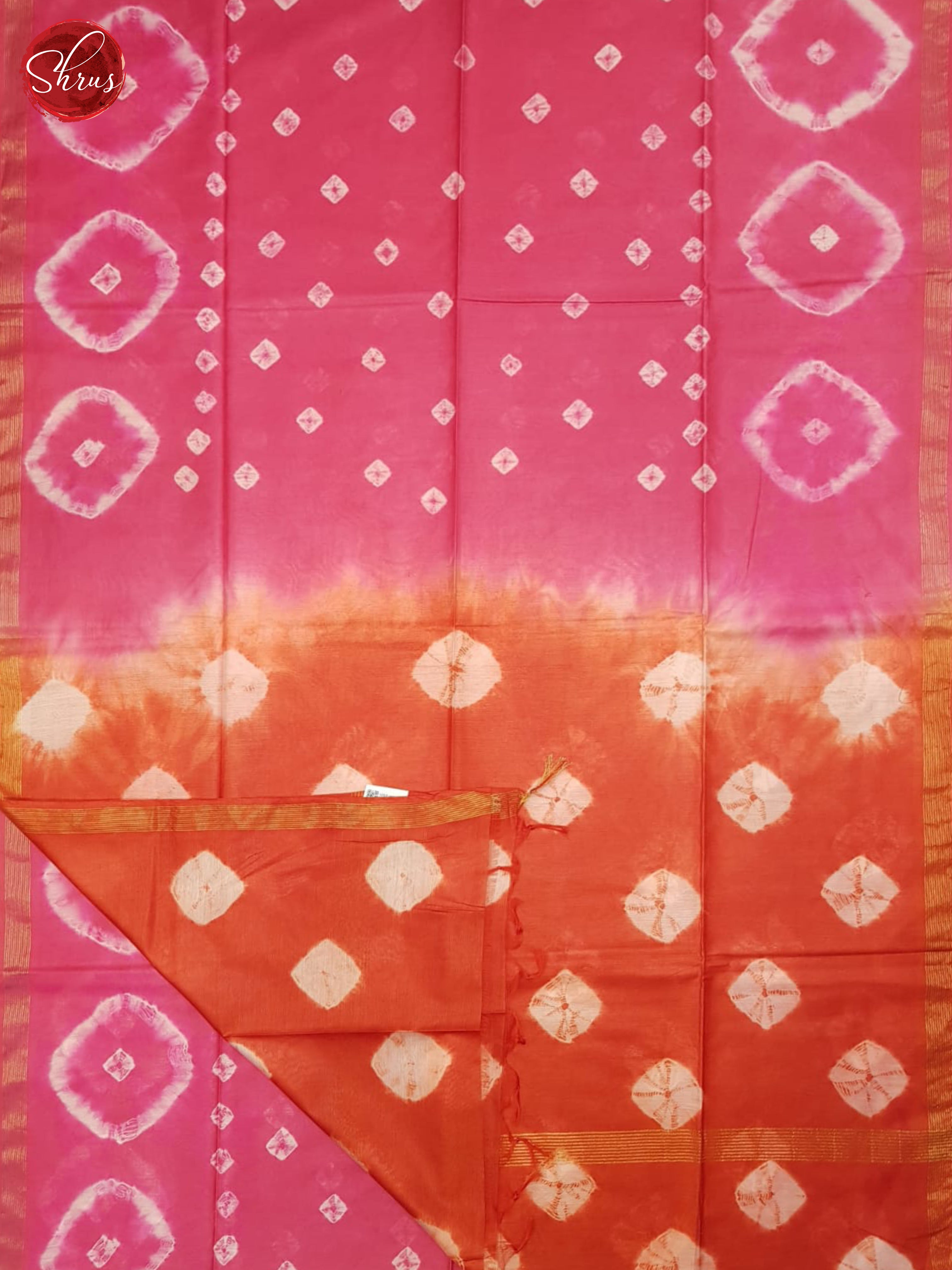 Pink And Orange- Shibori Saree - Shop on ShrusEternity.com