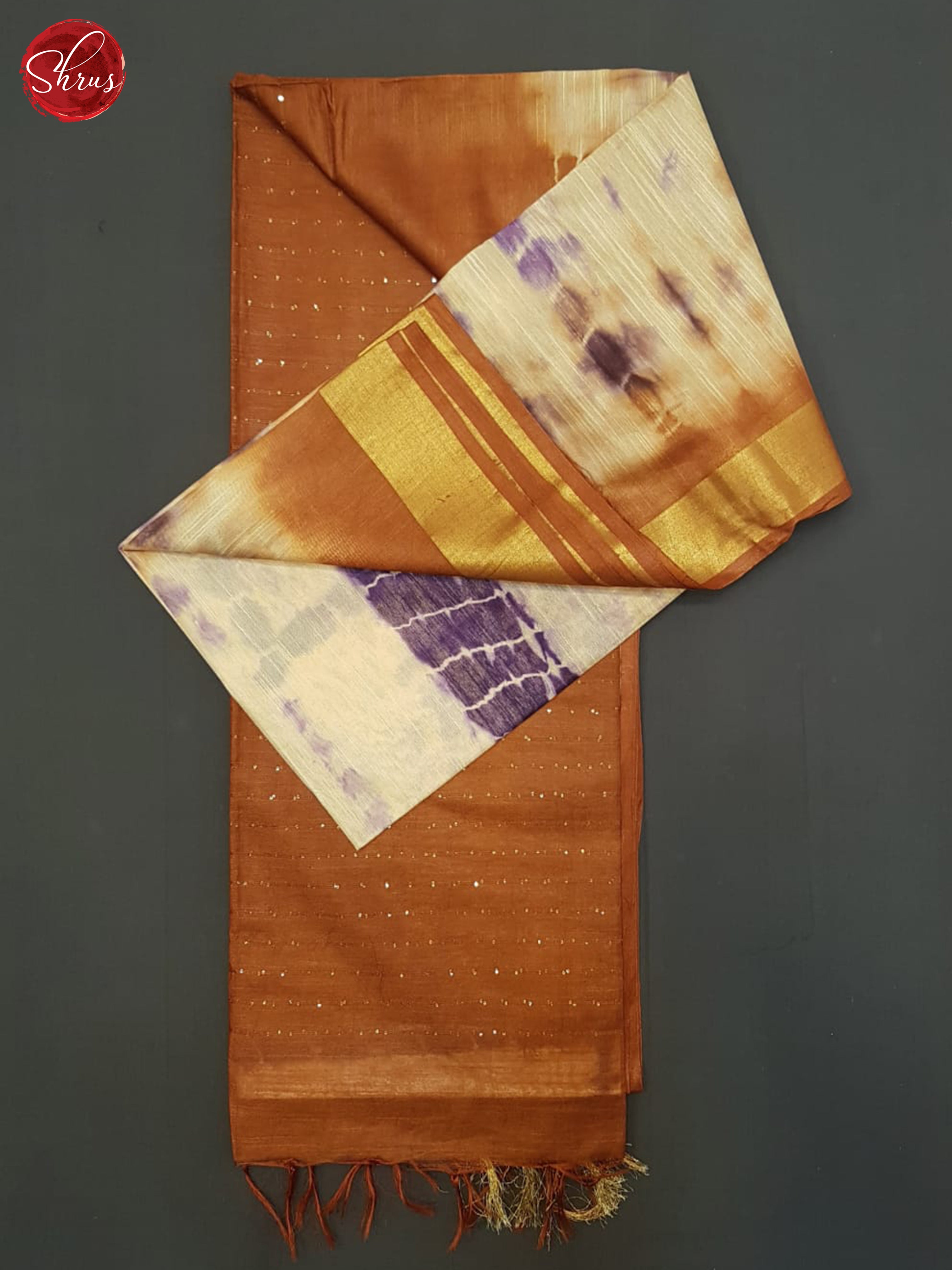 Beige And Brown- Shibori Saree - Shop on ShrusEternity.com