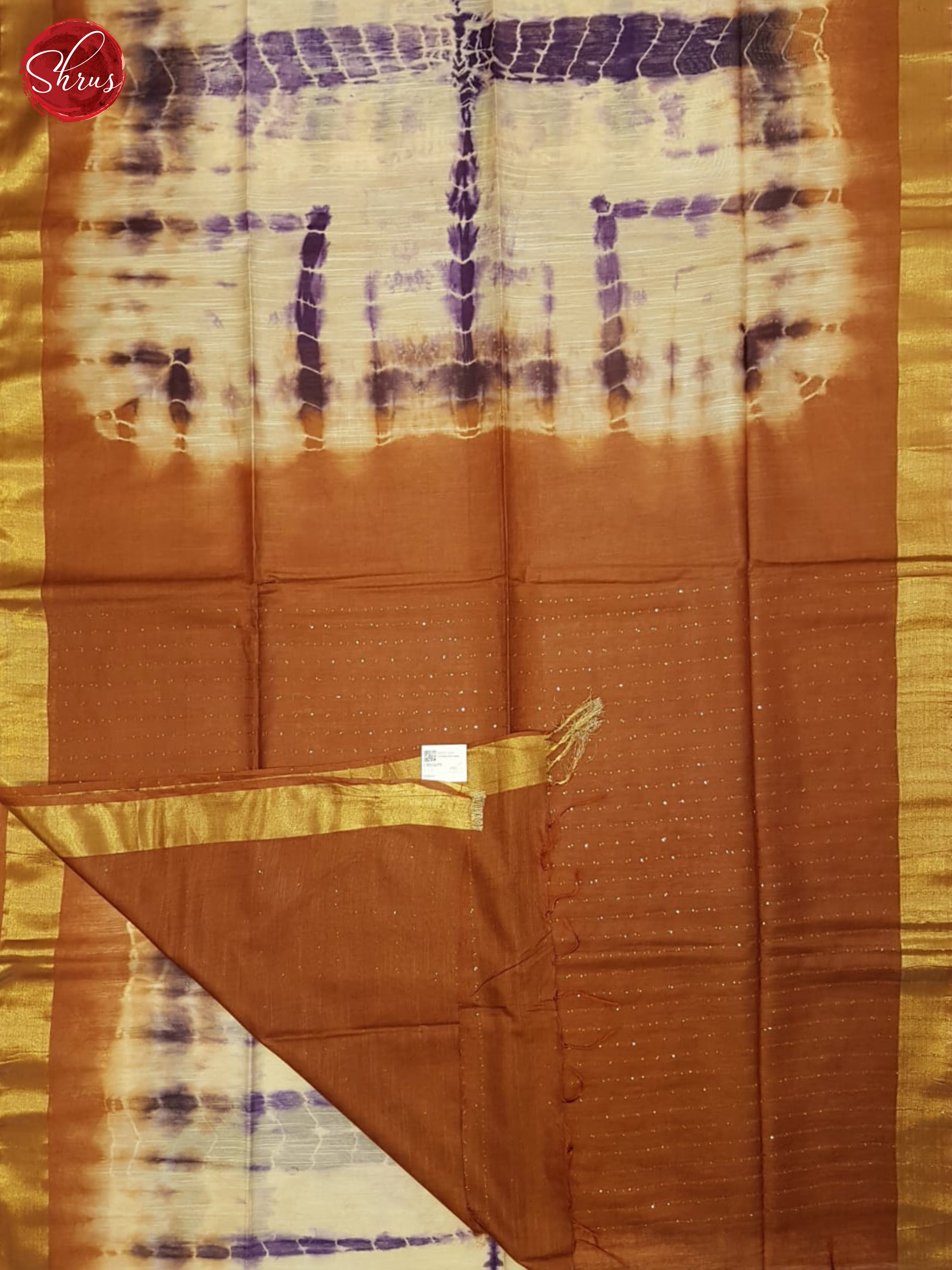 Beige And Brown- Shibori Saree - Shop on ShrusEternity.com
