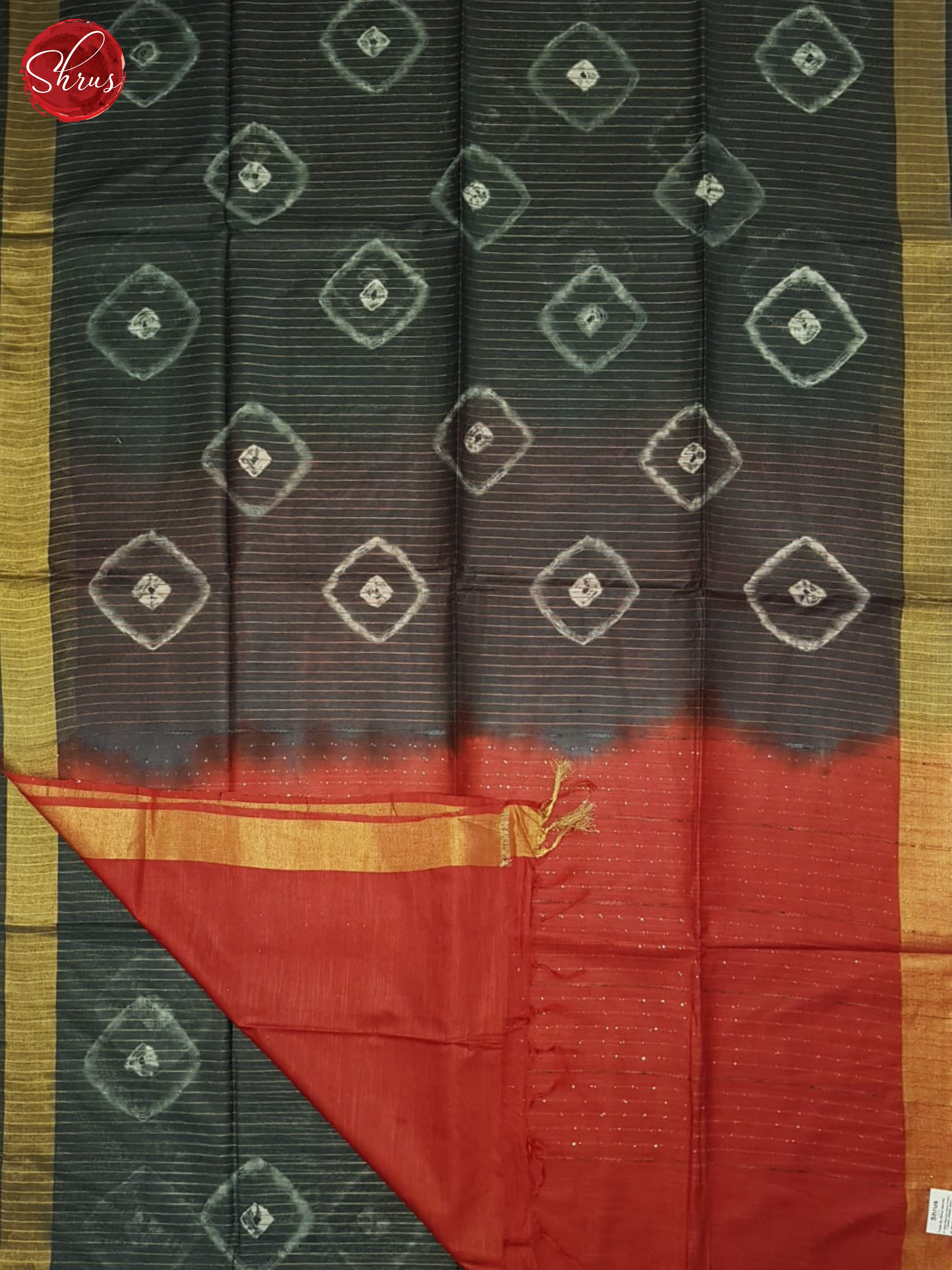 Grey And Red- Shibori Saree - Shop on ShrusEternity.com