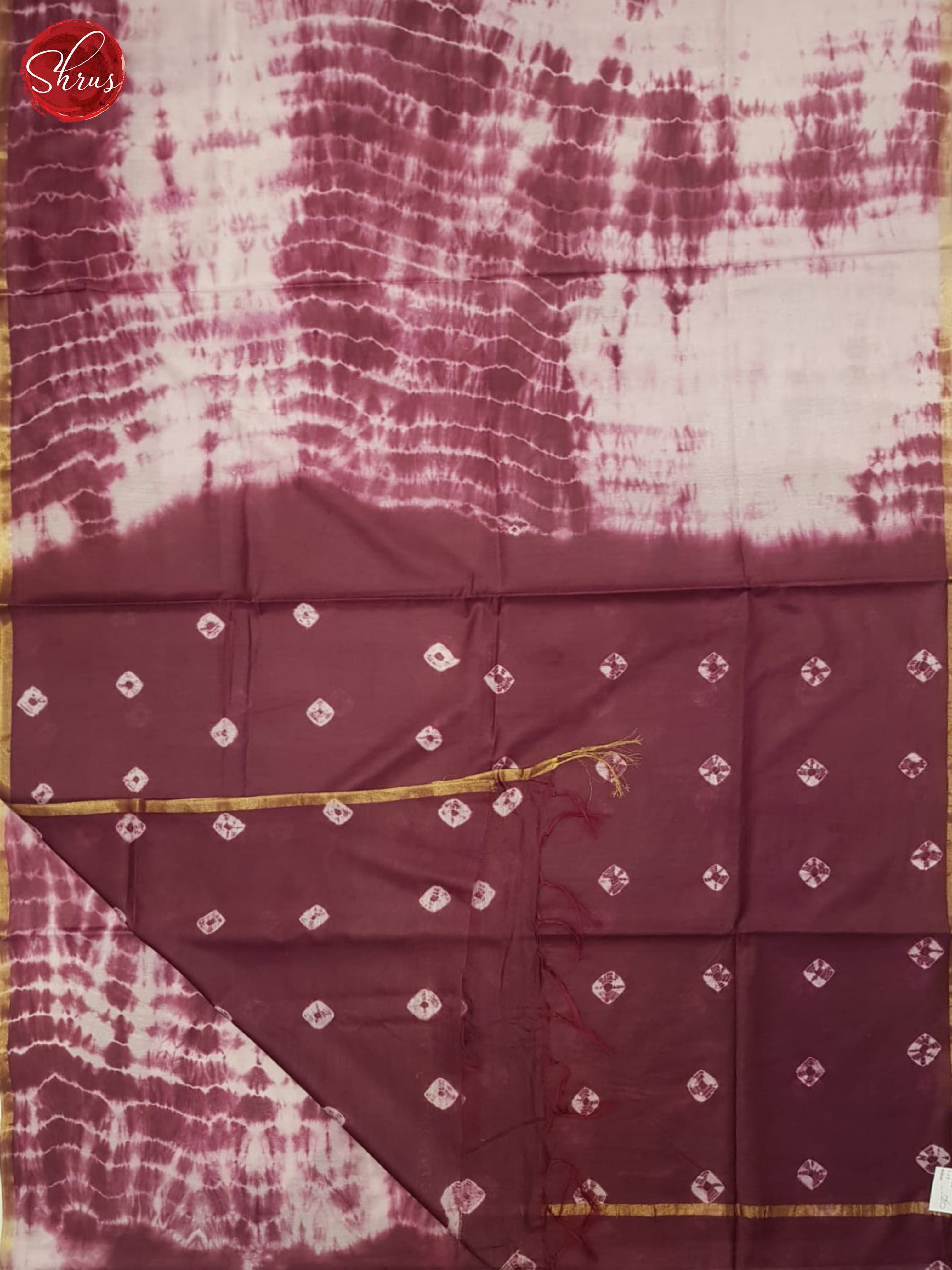 Cream And Wine- Shibori Saree - Shop on ShrusEternity.com