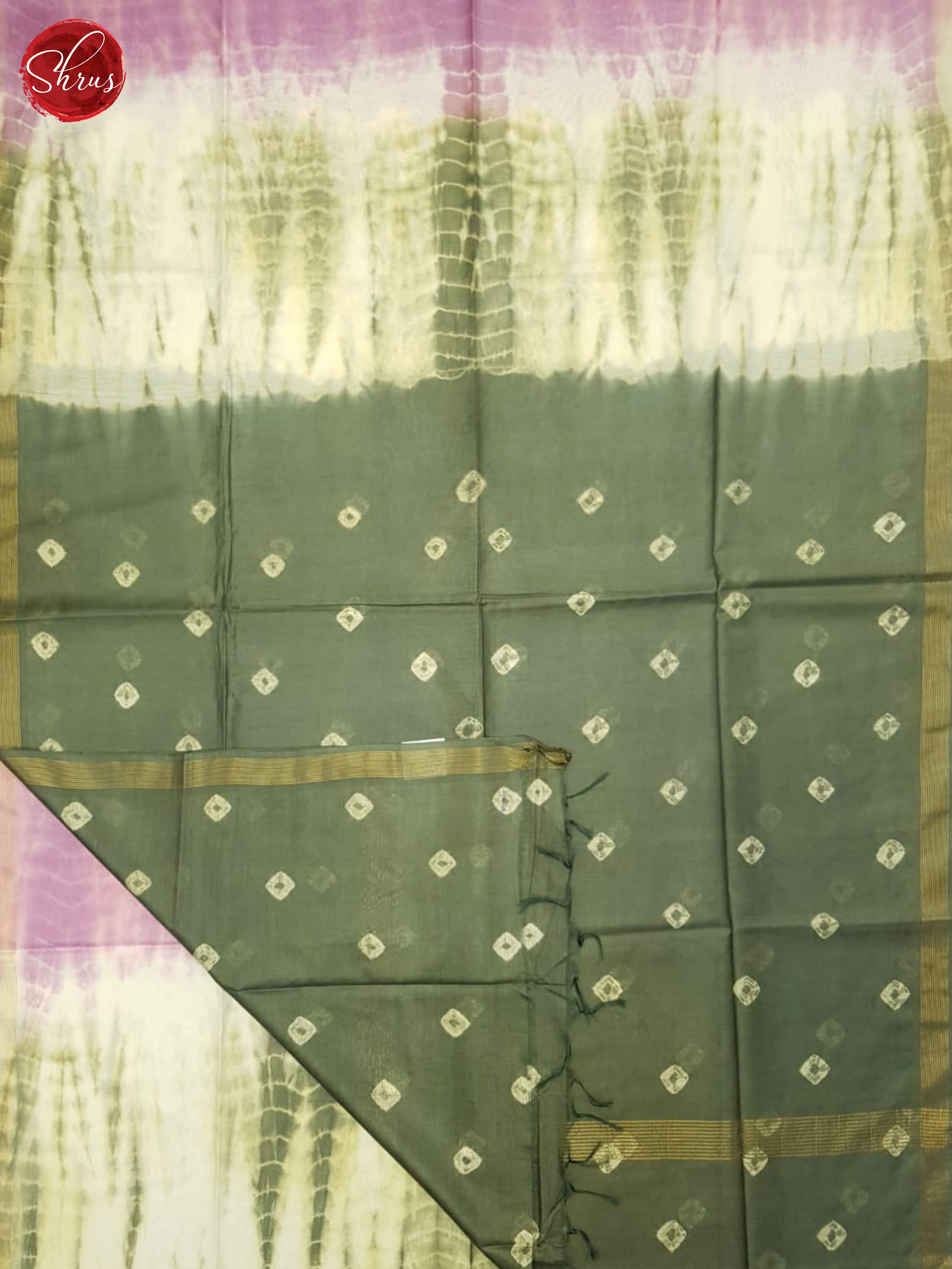 Cream And Grey- Shibori Saree - Shop on ShrusEternity.com