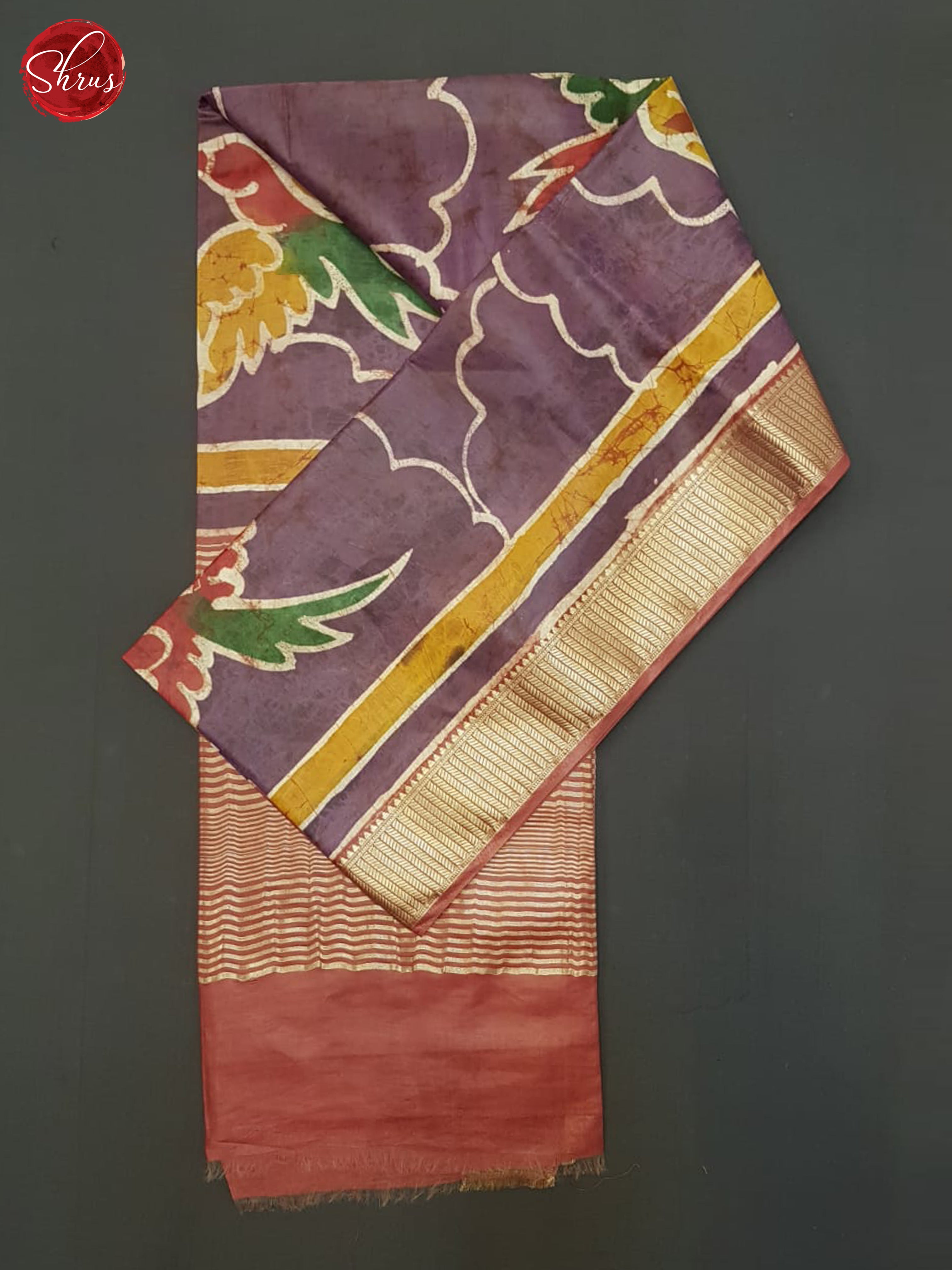 Dusty Wine And Brown- Semi Chanderi Saree - Shop on ShrusEternity.com