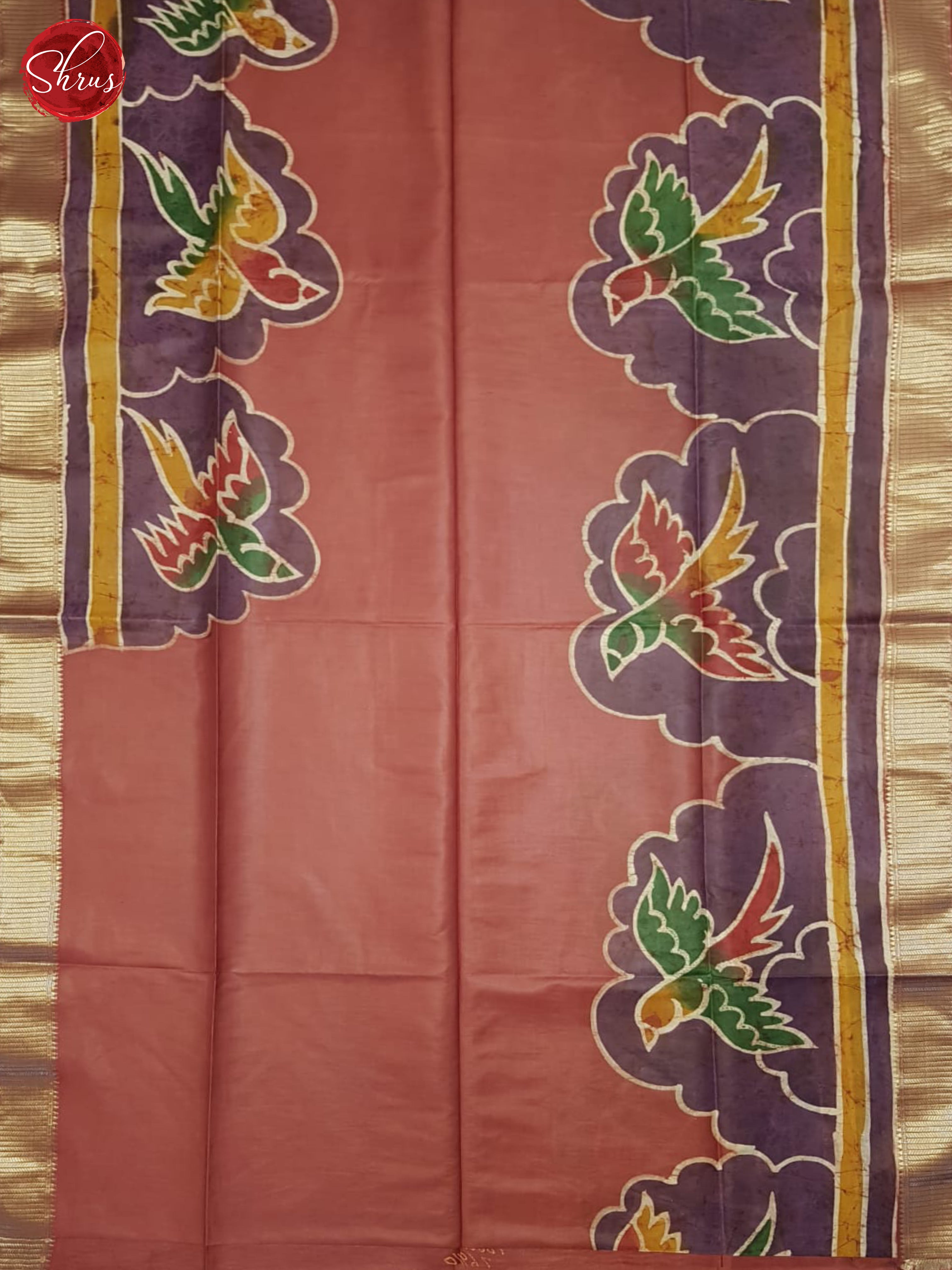 Dusty Wine And Brown- Semi Chanderi Saree - Shop on ShrusEternity.com