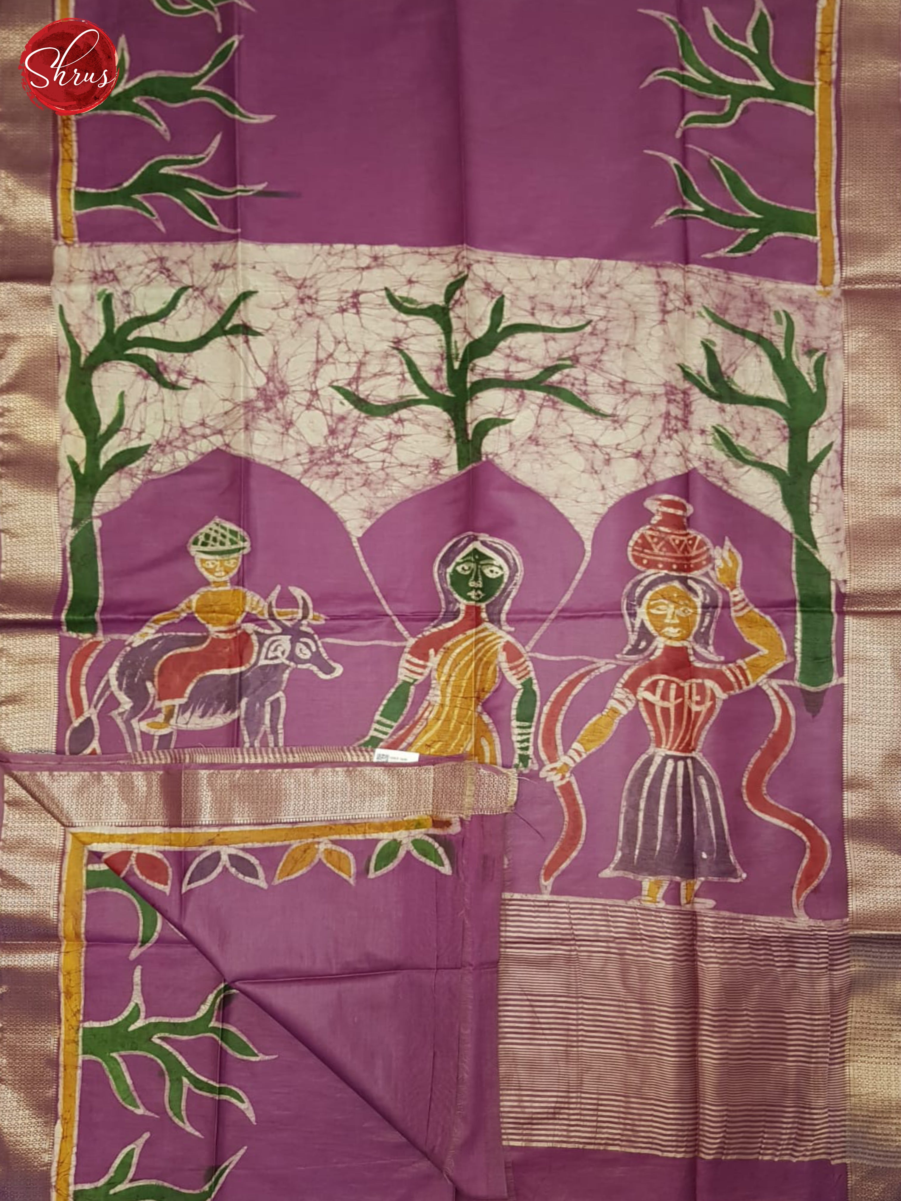 Dusty Wine(Single Tone)- Semi Chanderi Saree - Shop on ShrusEternity.com