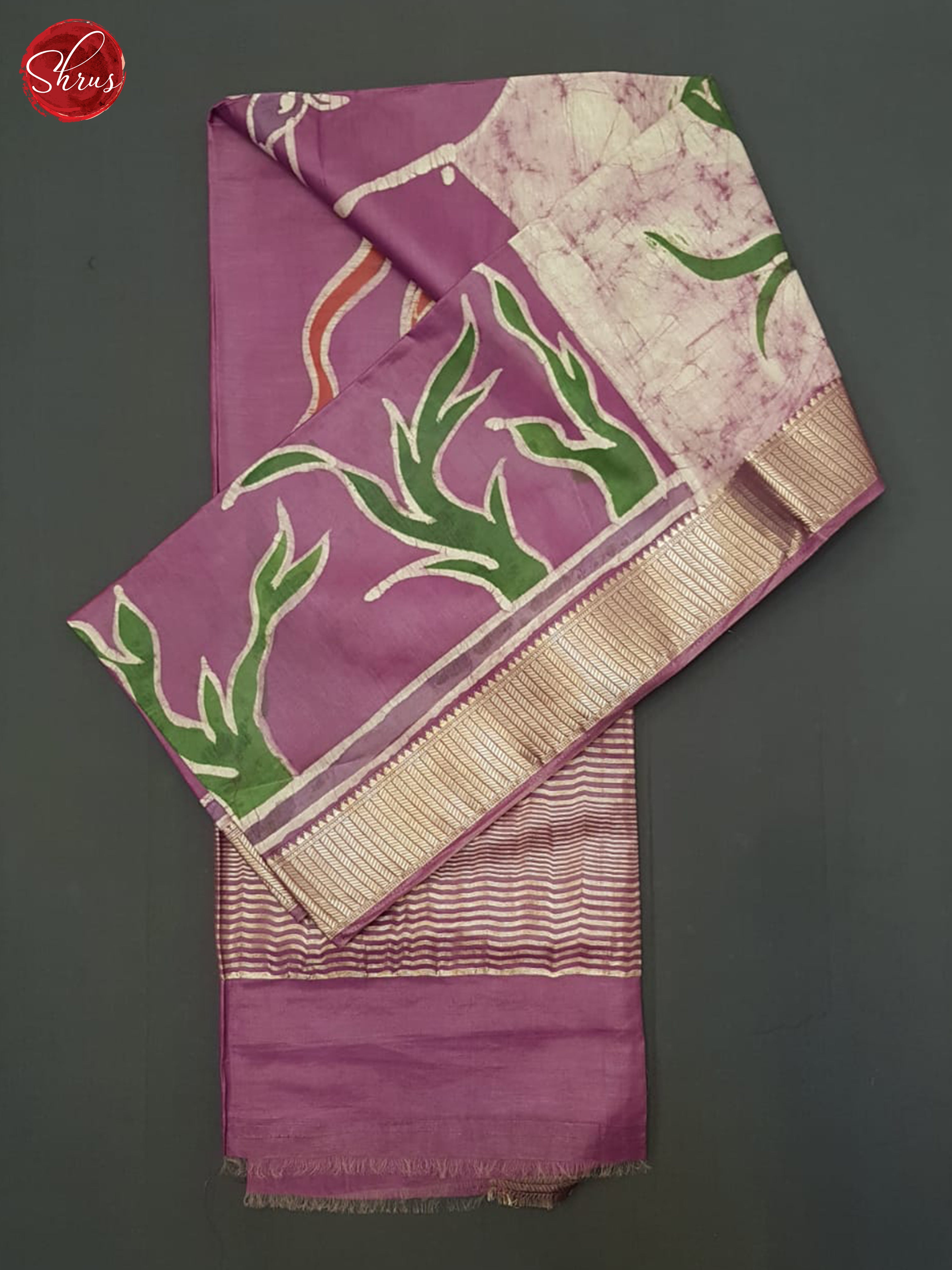 Dusty Wine(Single Tone)- Semi Chanderi saree - Shop on ShrusEternity.com
