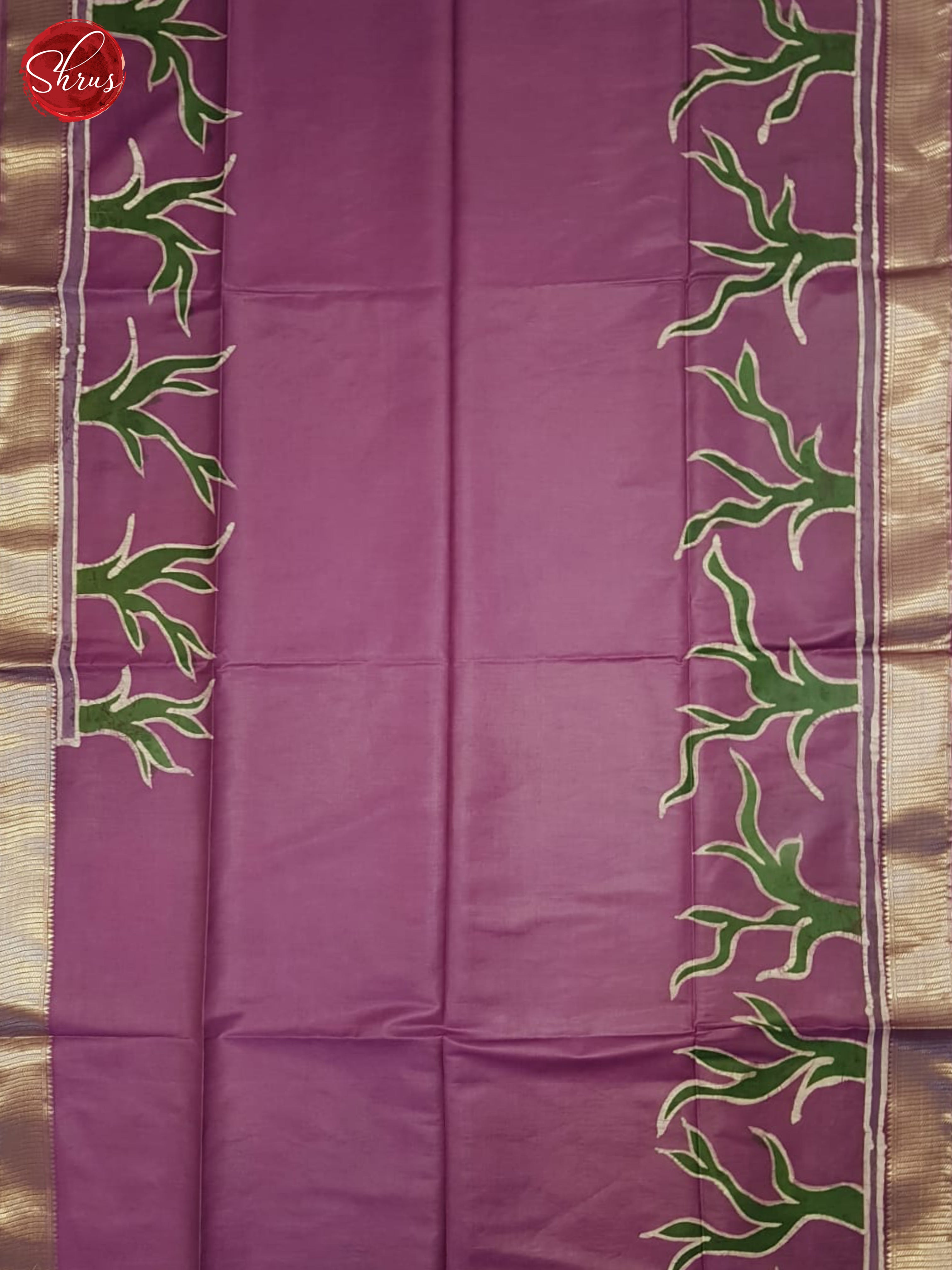 Dusty Wine(Single Tone)- Semi Chanderi saree - Shop on ShrusEternity.com